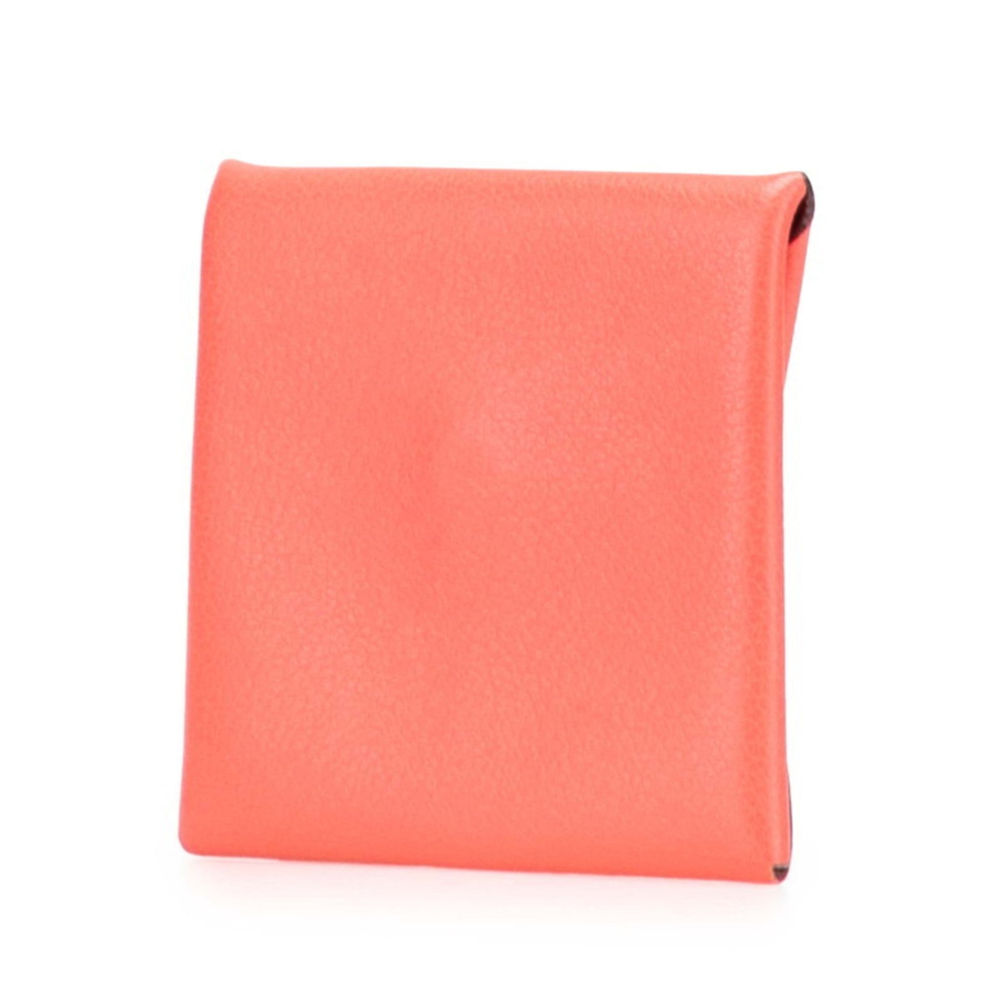 Hermes Bastia Pink Chevre Leather Coin Purse/Coin Case (Pre-Owned)