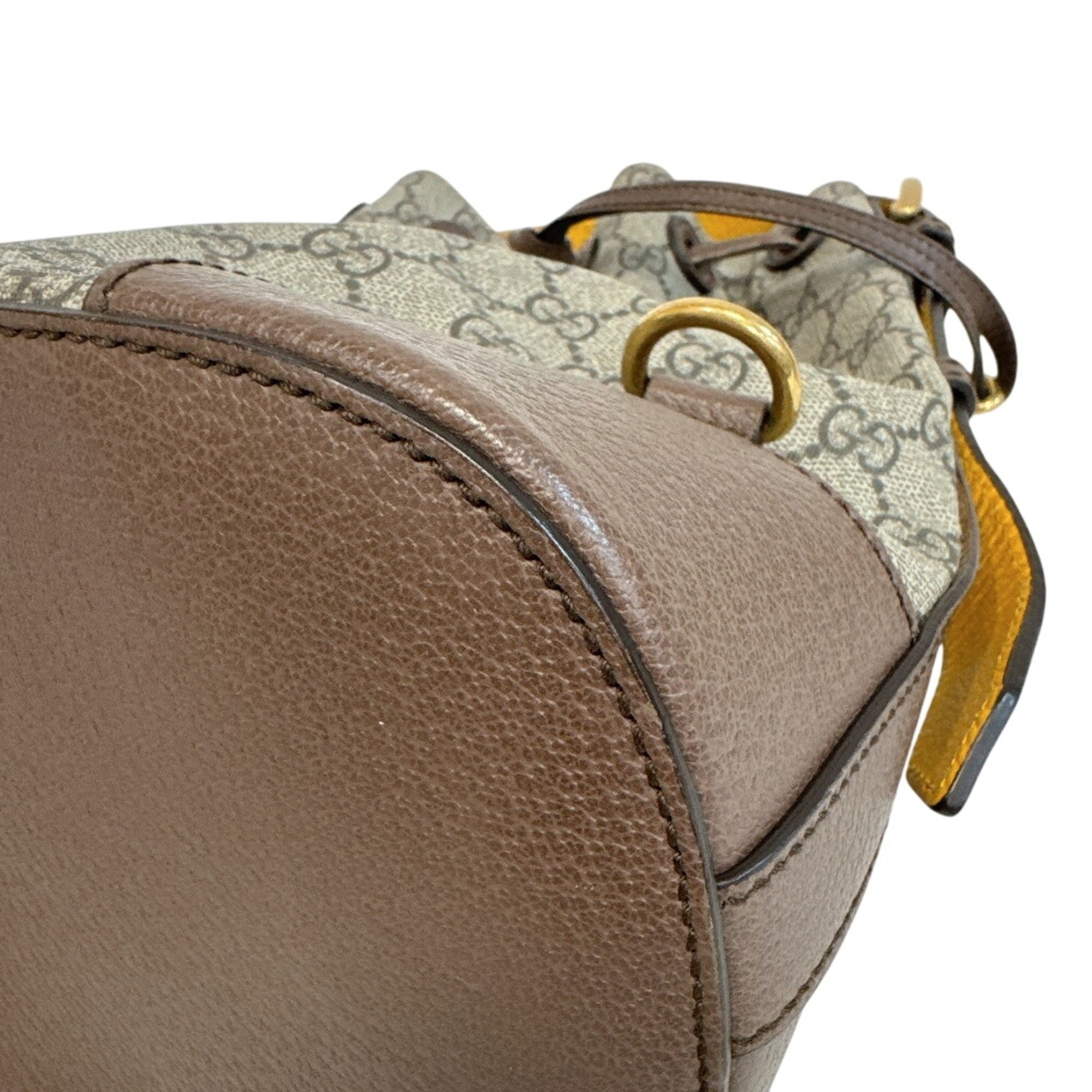 Gucci Beige Brown Yellow Pvc Leather Handbag Shoulder Bag (Pre-Owned)