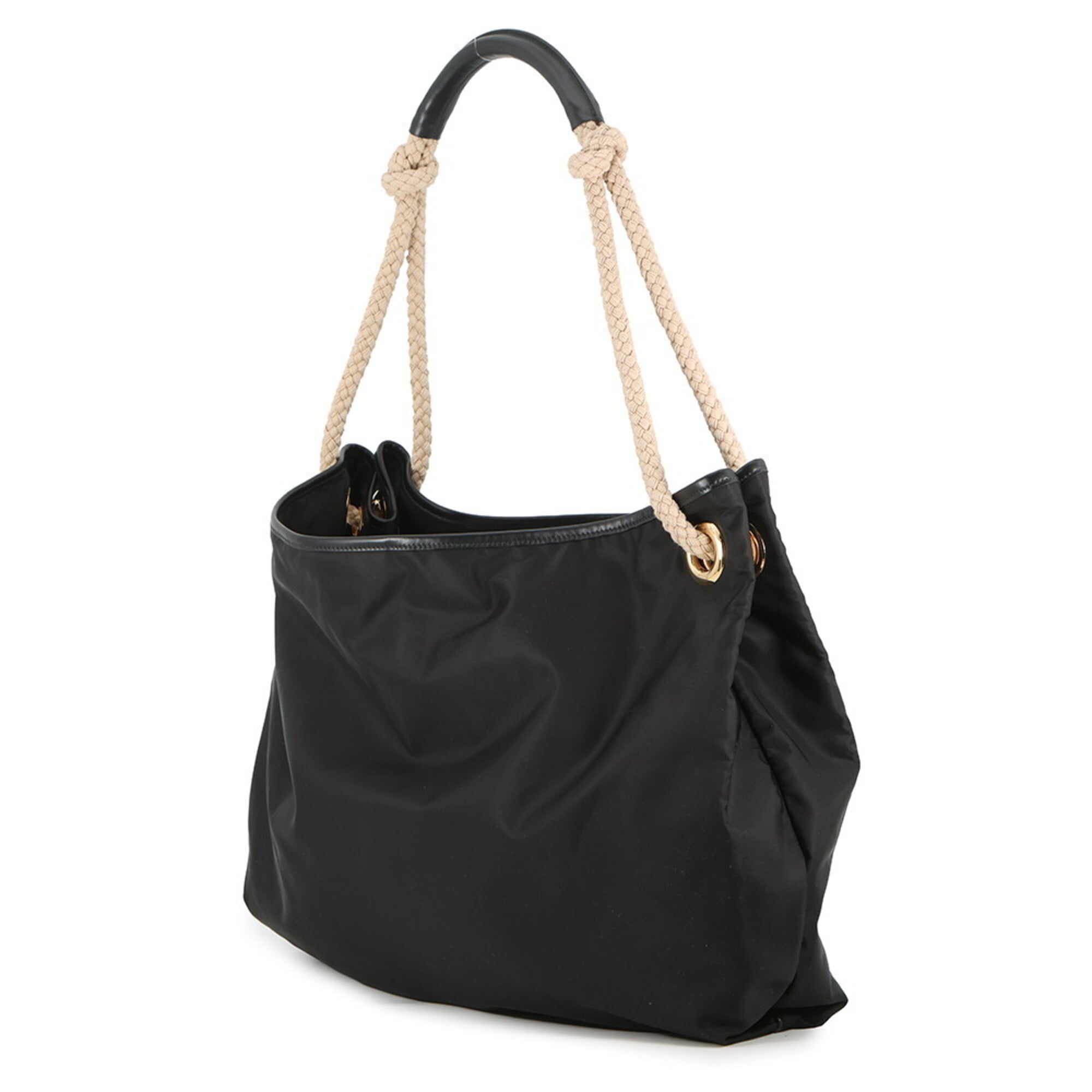 Prada Black Nylon Handbag Shoulder Bag (Pre-Owned)