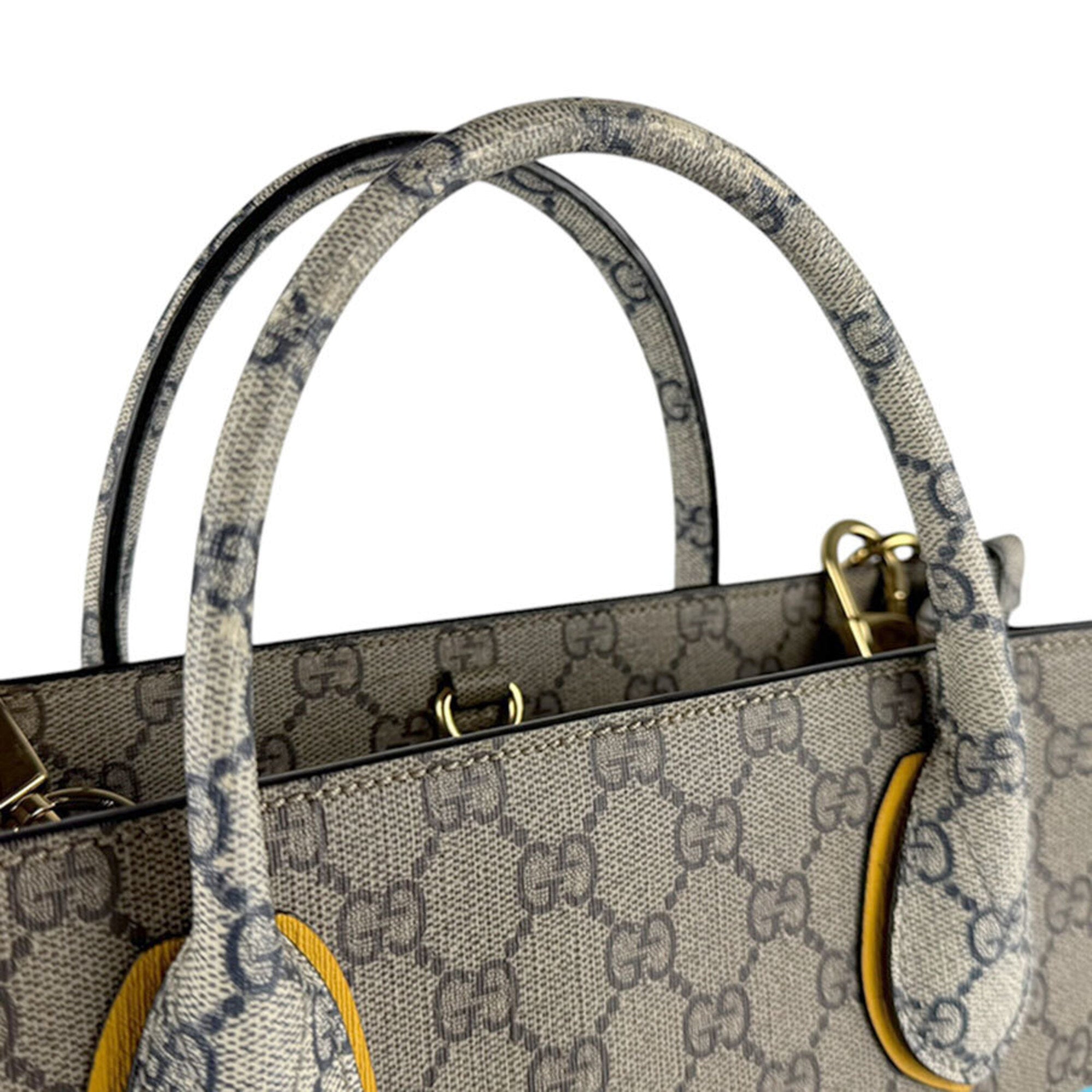 Gucci Brown Navy Gg Supreme Handbag Shoulder Bag (Pre-Owned)