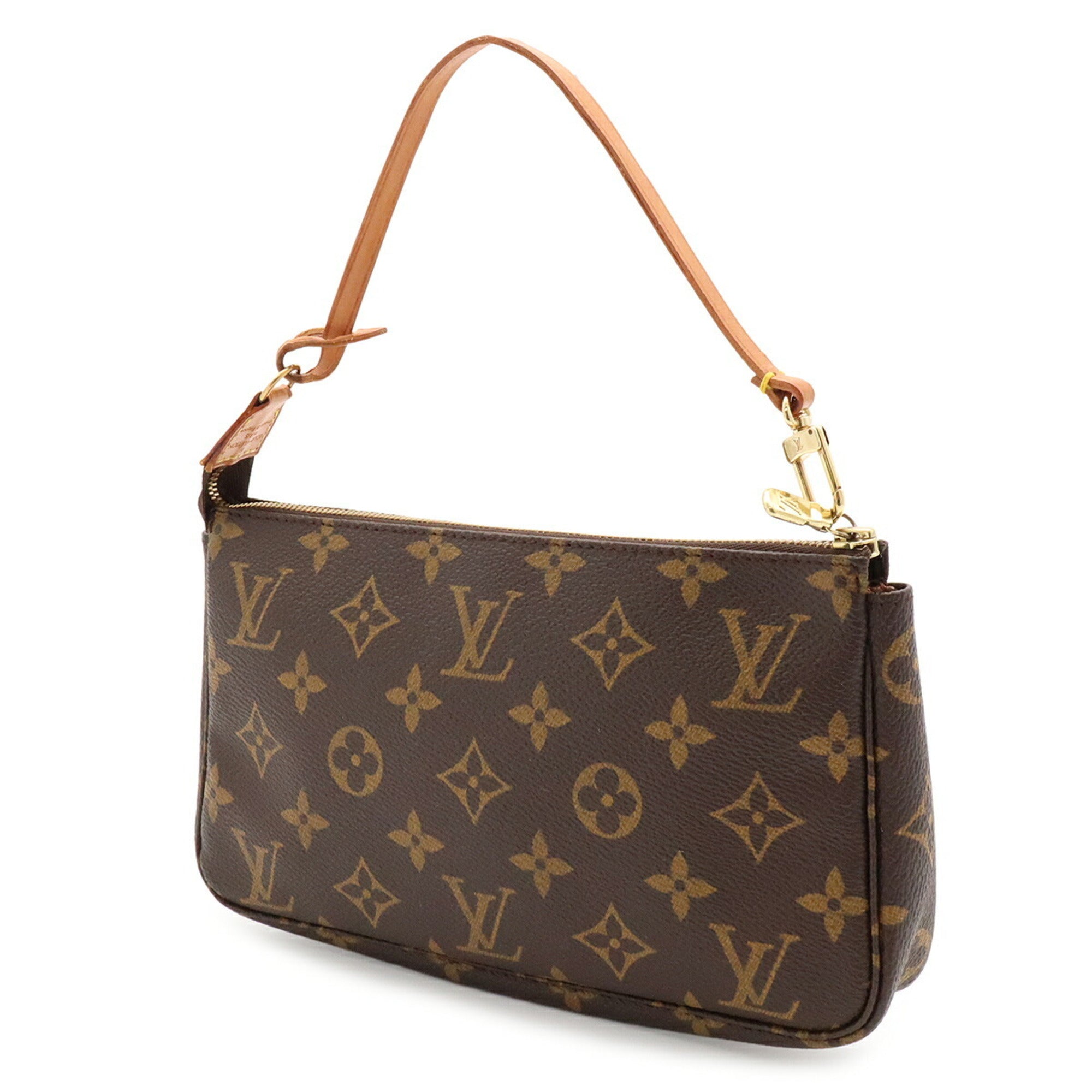 Louis Vuitton Brown Monogram Canvas Clutch Bag Pochette Pouch Shoulder Bag (Pre-Owned)