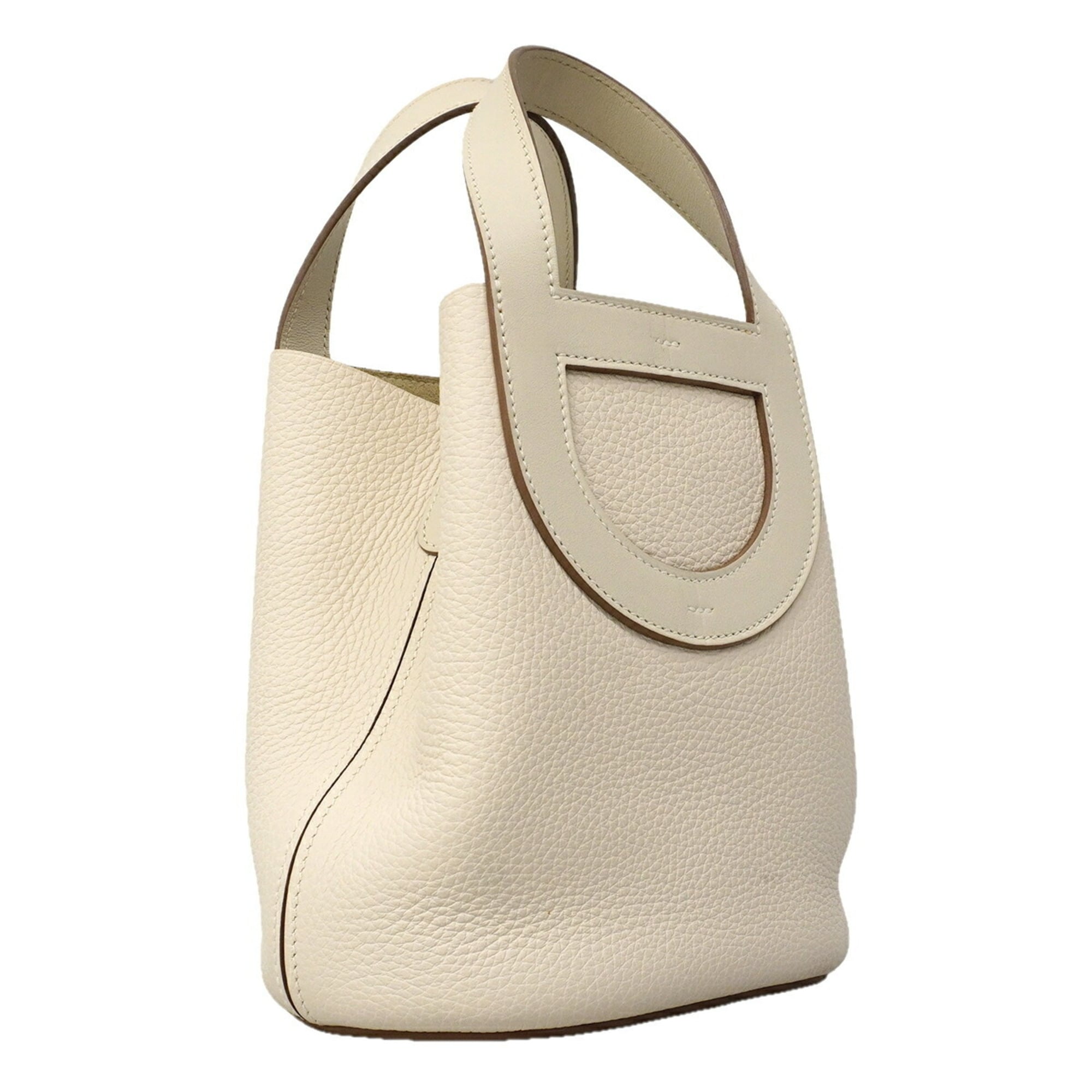 Hermes White Taurillon Clemence Leather Handbag (Pre-Owned)