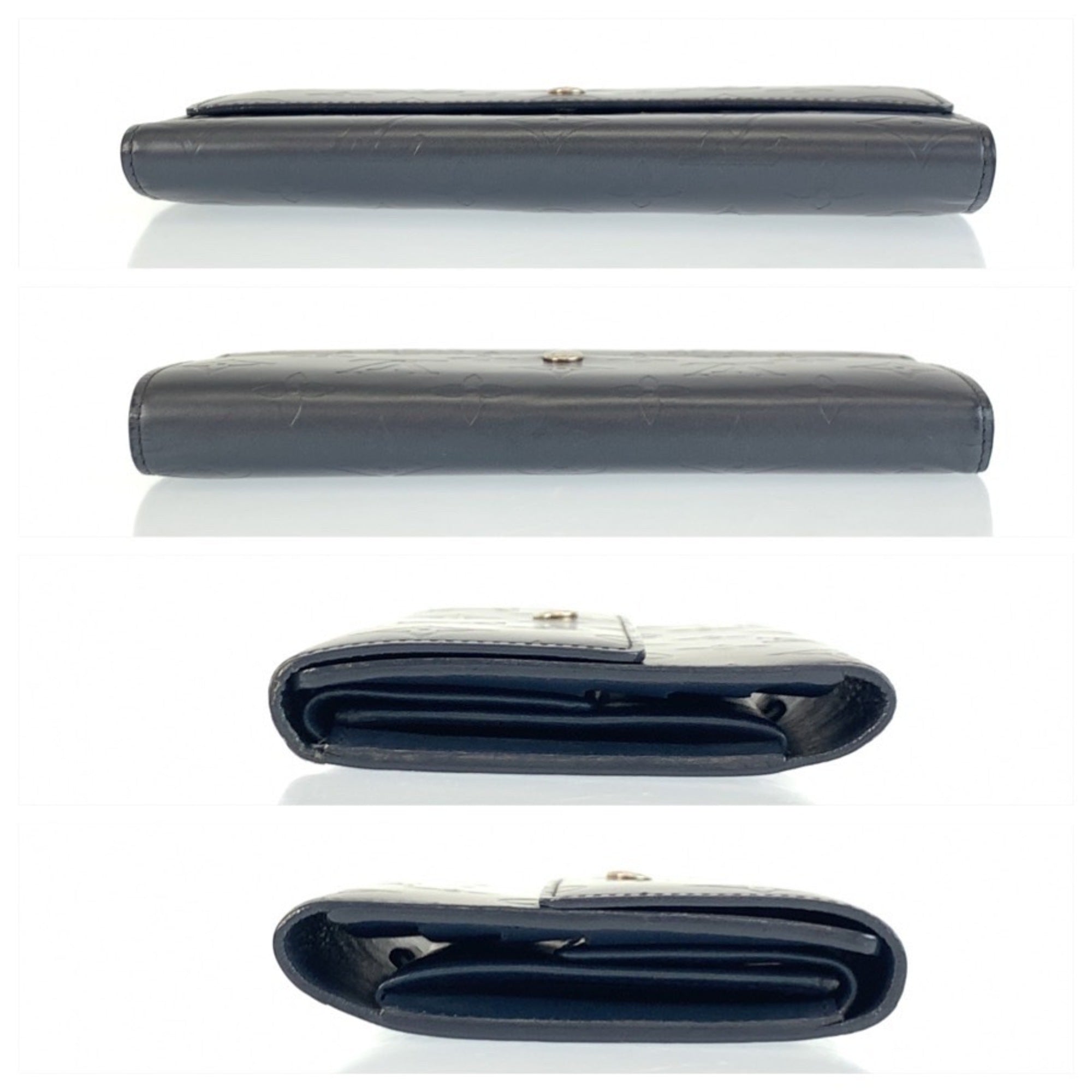 Louis Vuitton Navy Monogram Mat Long Wallet (Tri-Fold) (Pre-Owned)