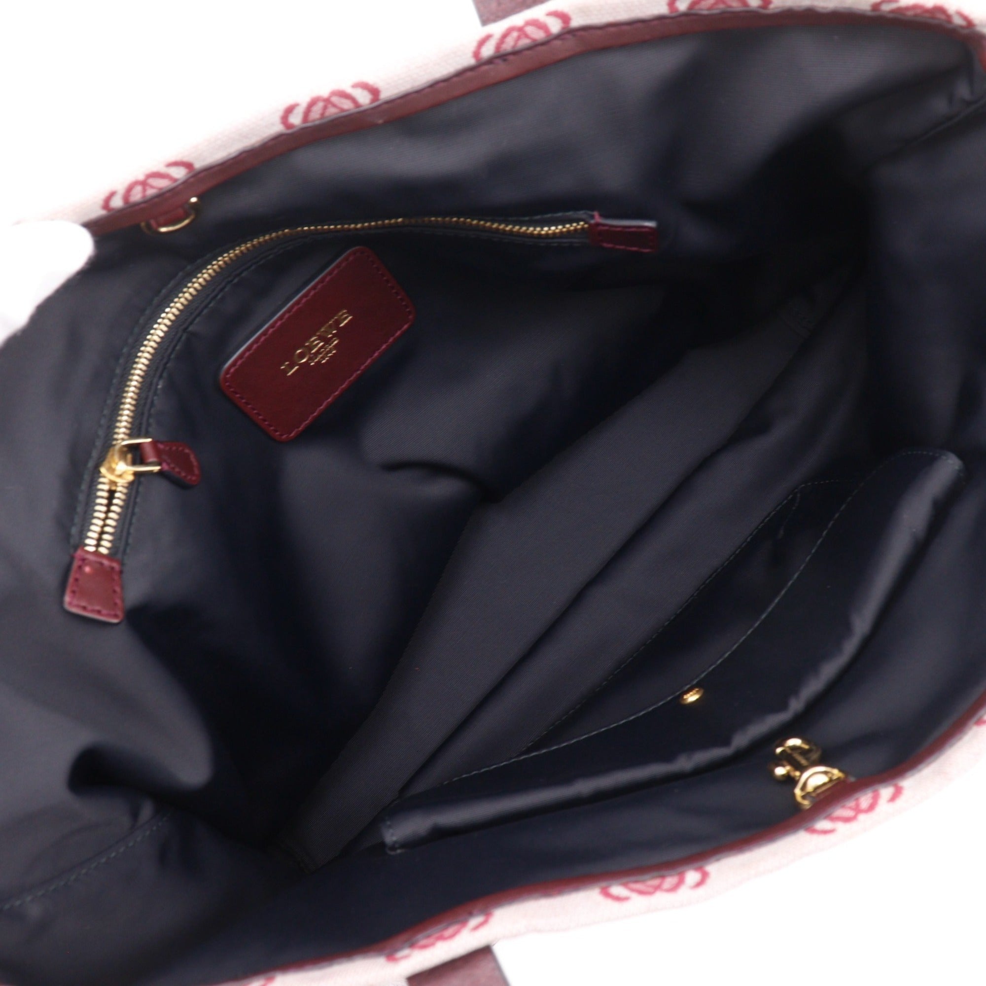 Loewe Red Color Canvas Tote Bag (Pre-Owned)