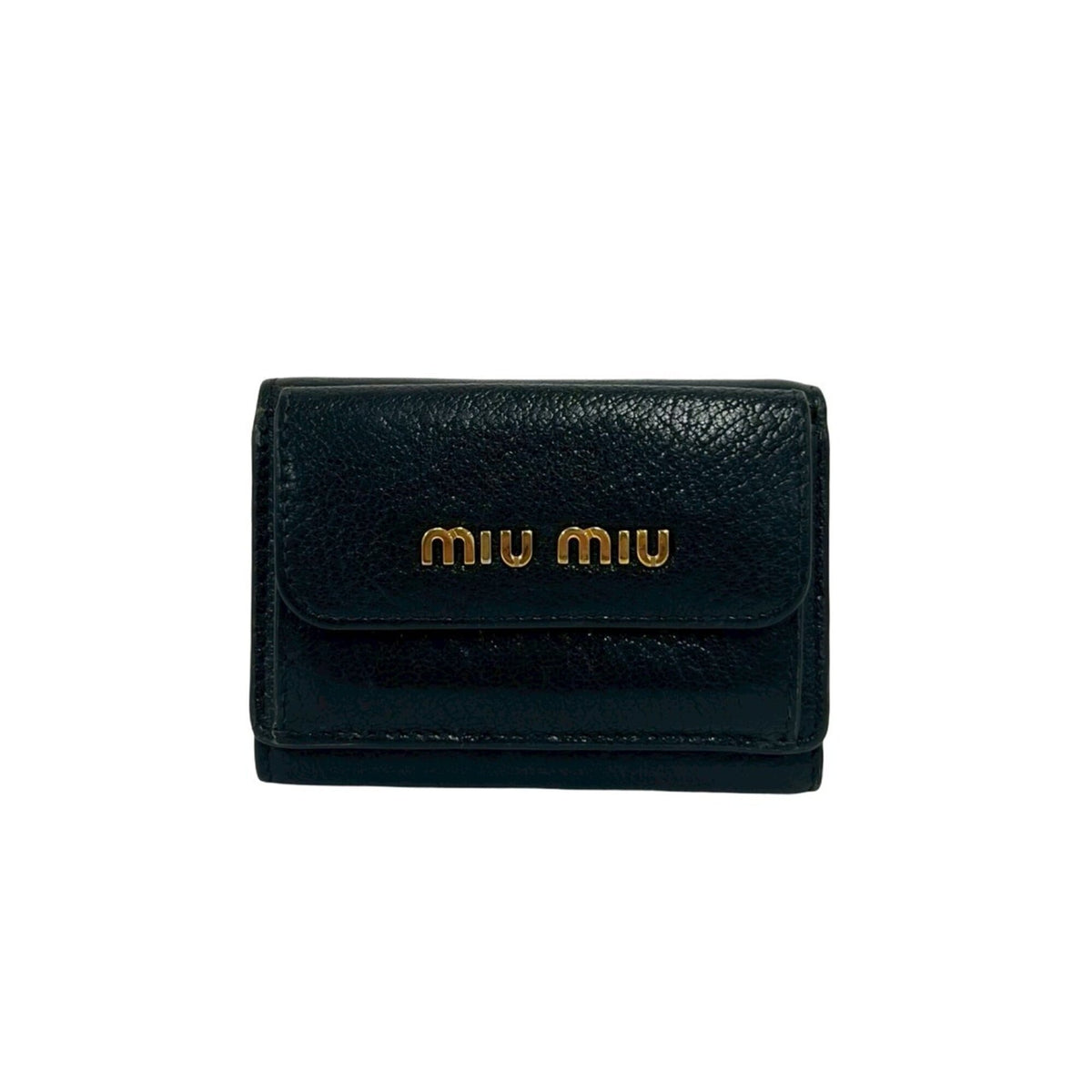 Miu Miu Black Leather Wallet (Tri-Fold) (Pre-Owned)