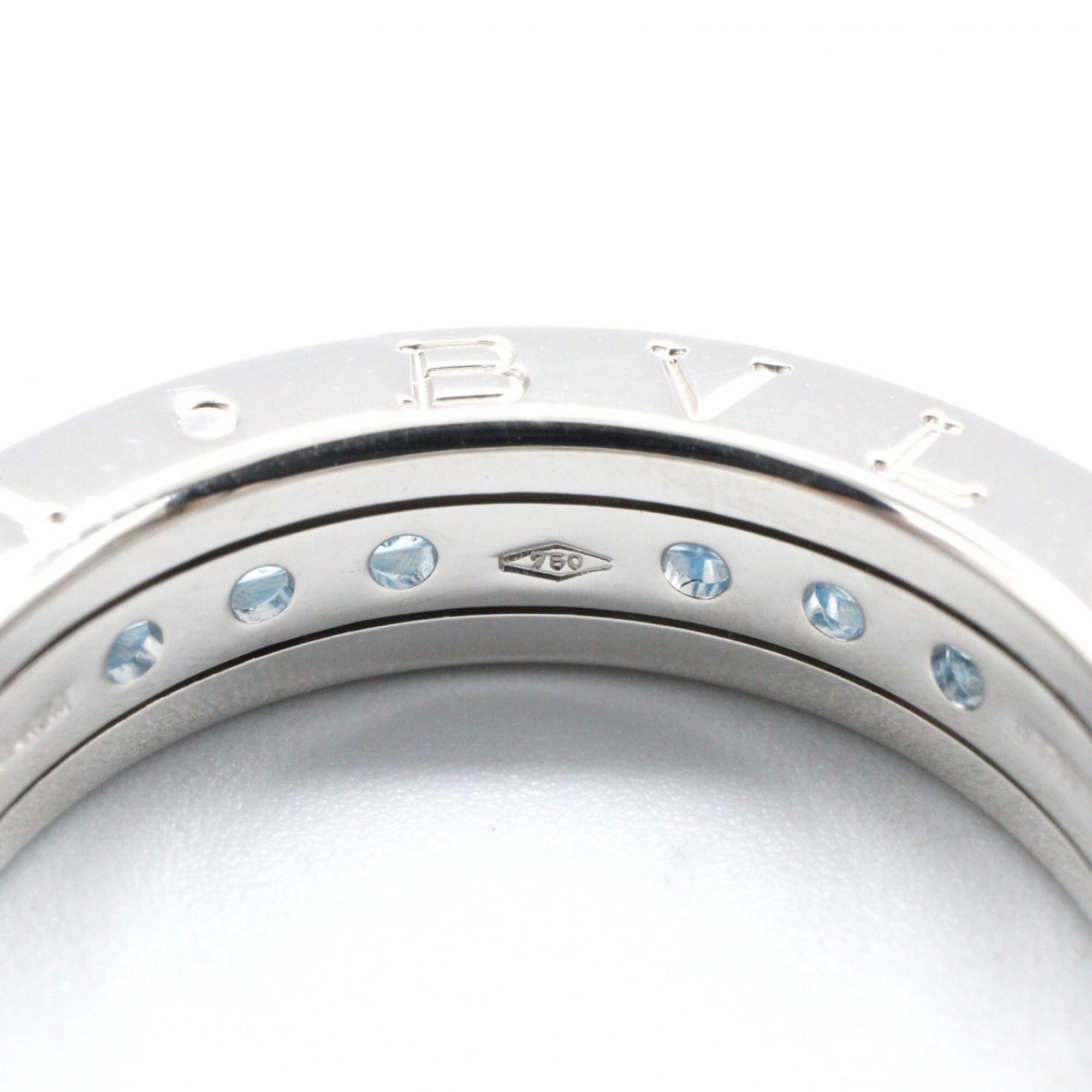 Bvlgari Silver Blue White Gold (18K) Band Ring (Pre-Owned)