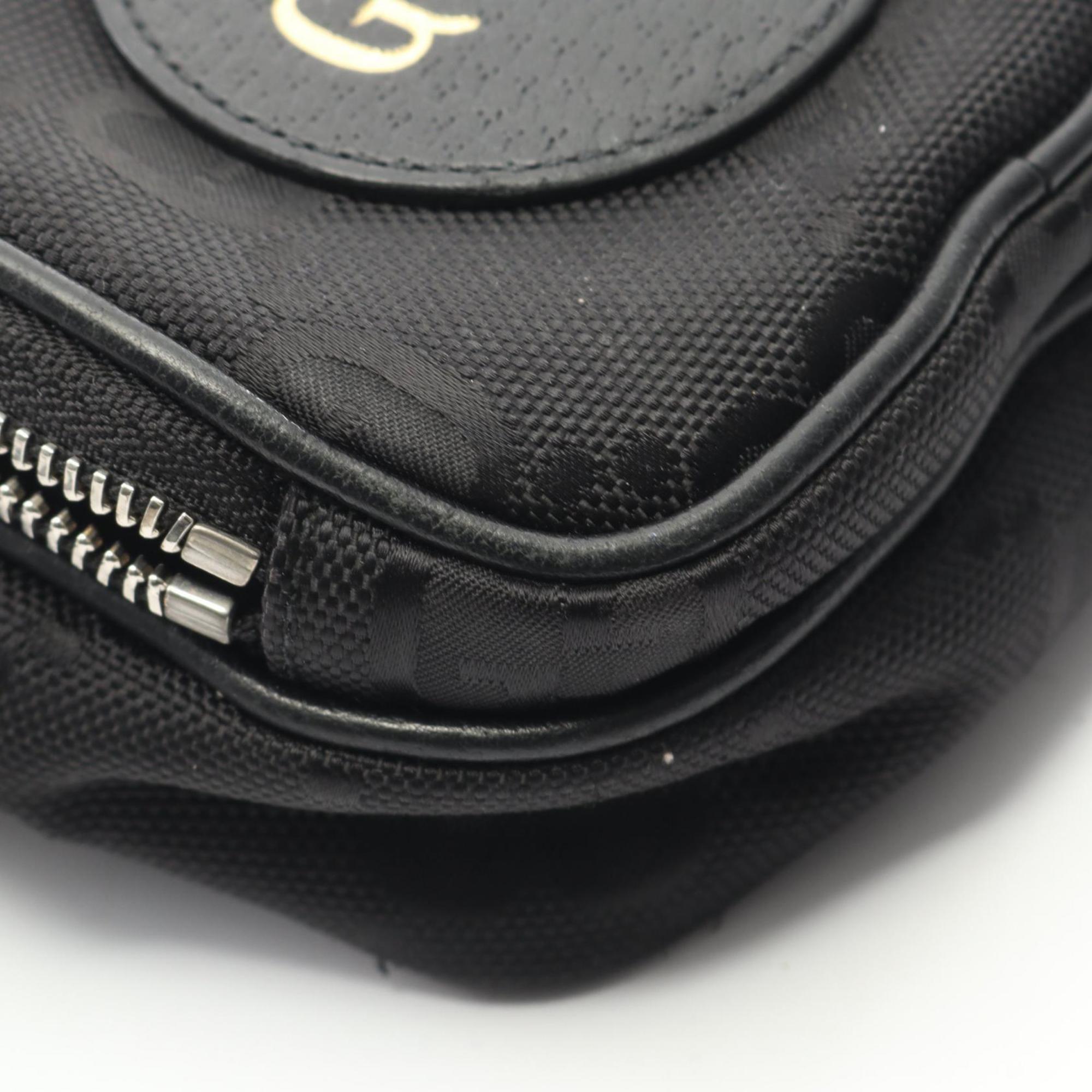 Gucci Black Leather Nylon Canvas Shoulder Bag (Pre-Owned)