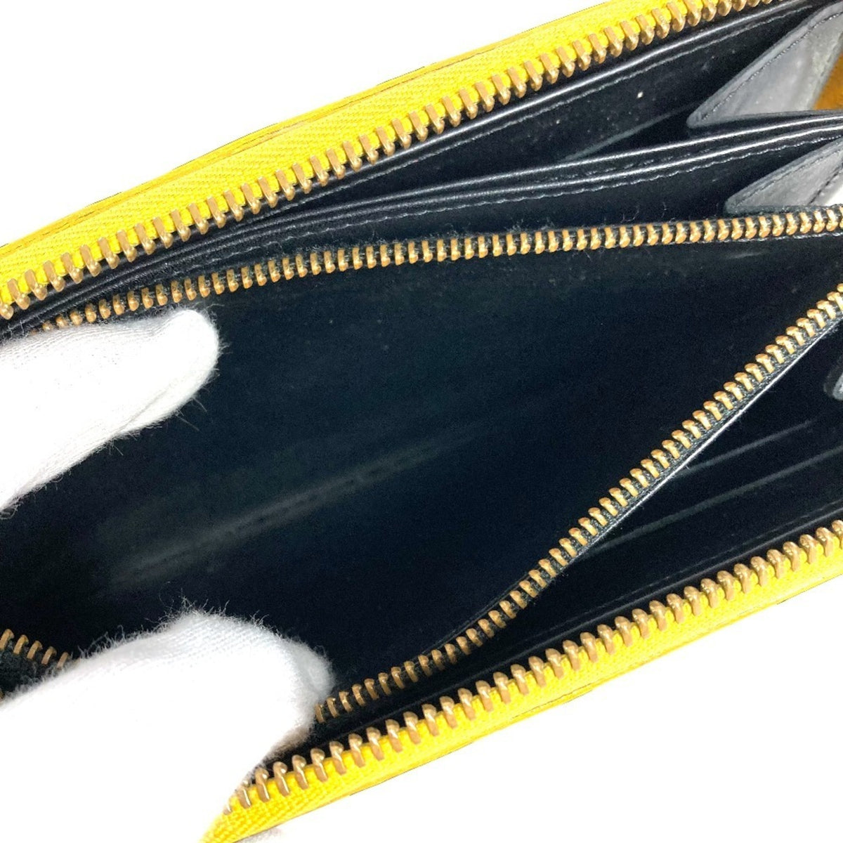 Louis Vuitton Dot Infinity (Yayoi Kusama) Black Yellow Patent Leather Long Wallet (Bi-Fold) (Pre-Owned)