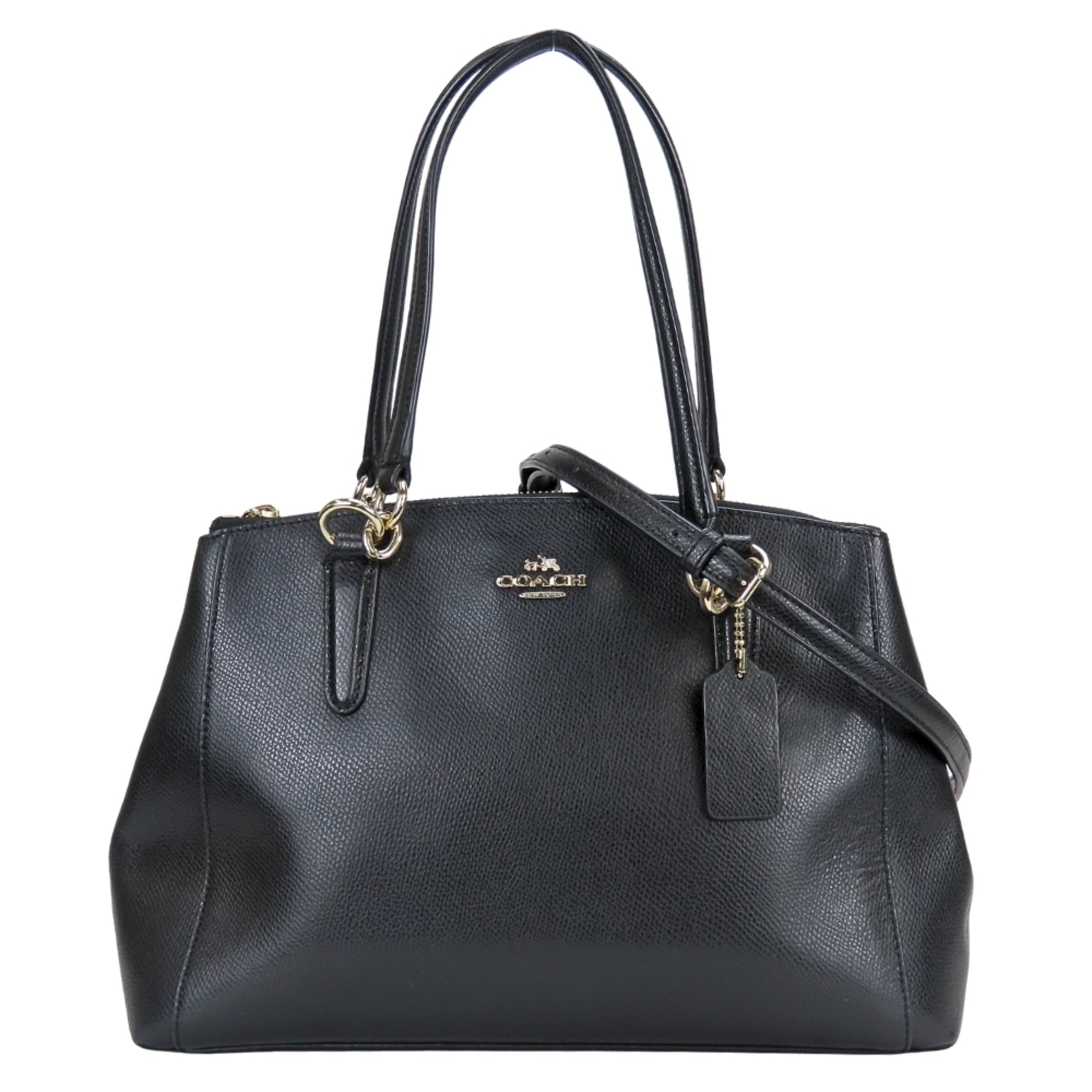 Coach Black Leather Tote Bag (Pre-Owned)