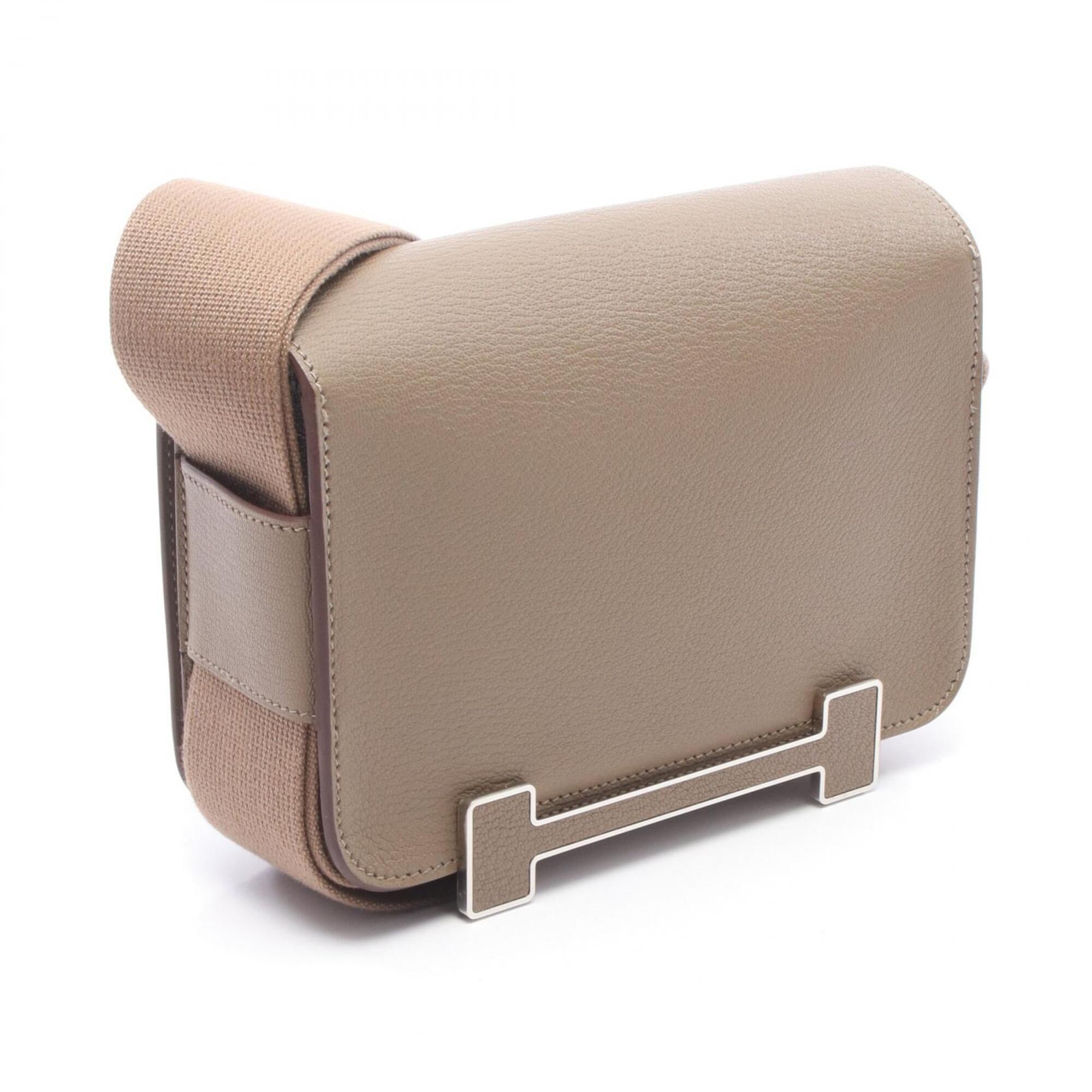 Hermes Gray Chevre Leather Shoulder Bag (Pre-Owned)