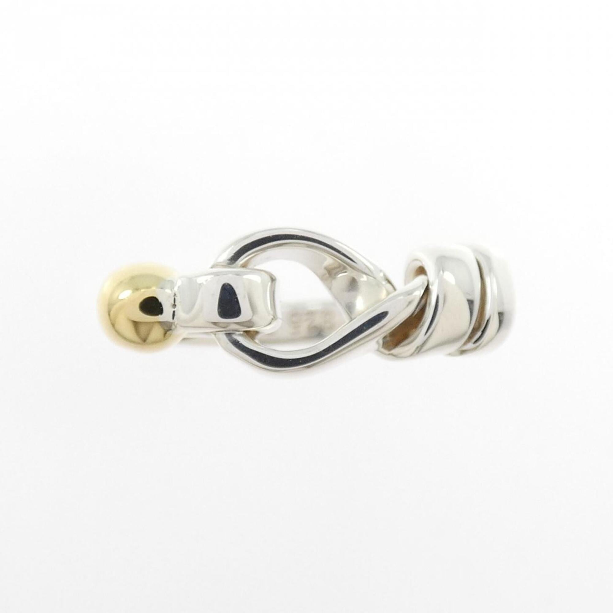 Tiffany Silver Yellow Gold Yellow Gold (18K) Silver 925 Band Ring (Pre-Owned)