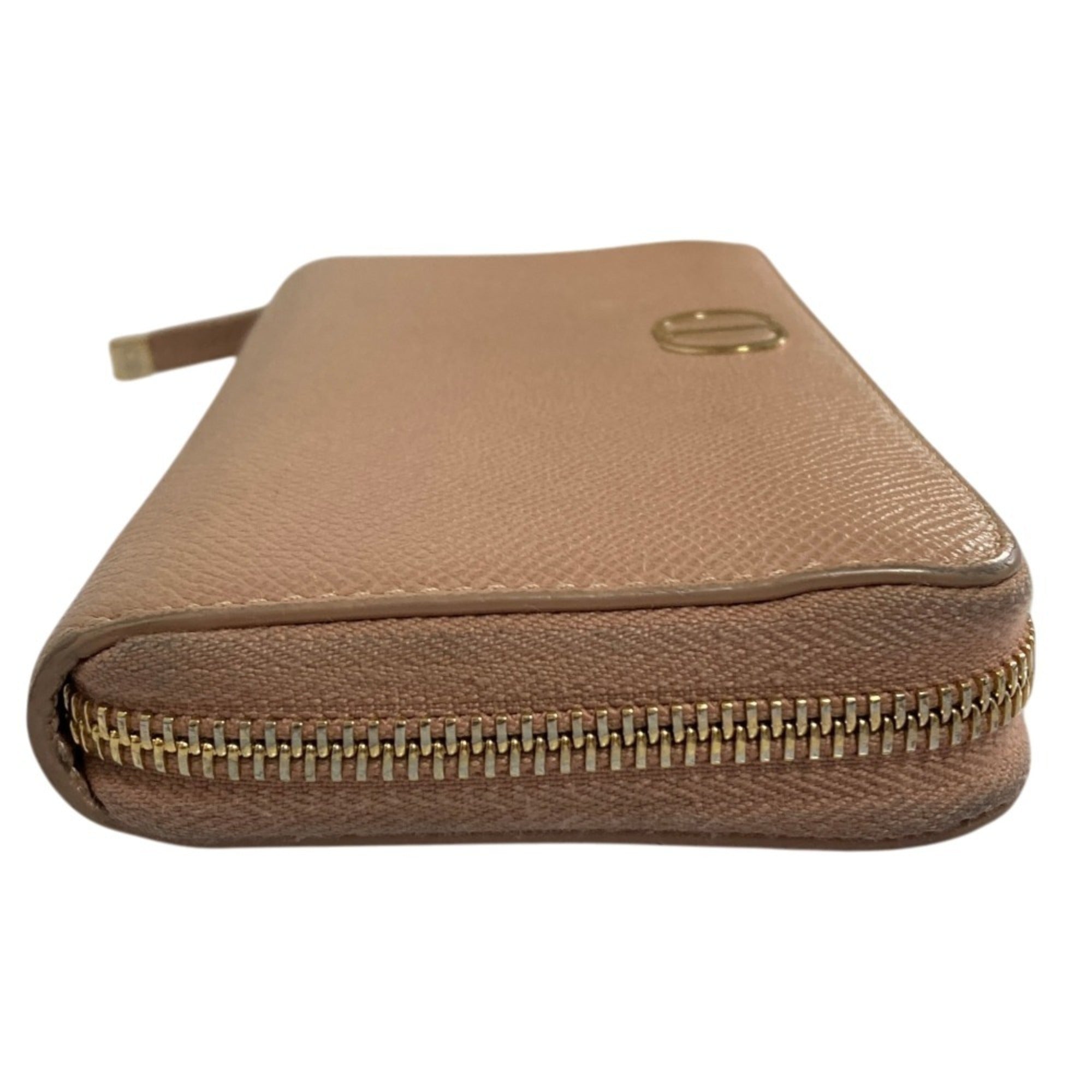 Christian Dior Beige Leather Long Wallet (Bi-Fold) (Pre-Owned)