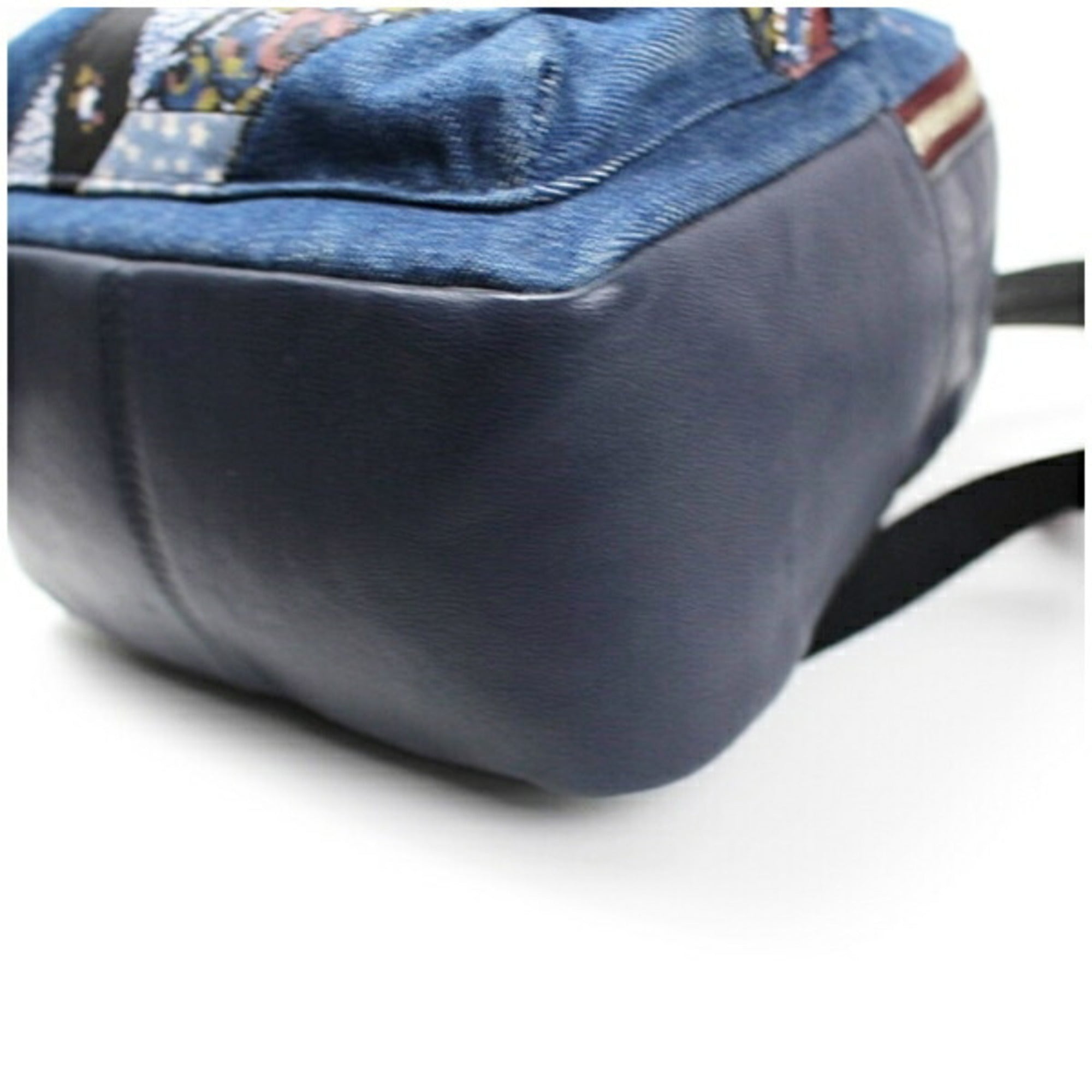 Coach Black Navy Denim Leather Backpack (Pre-Owned)