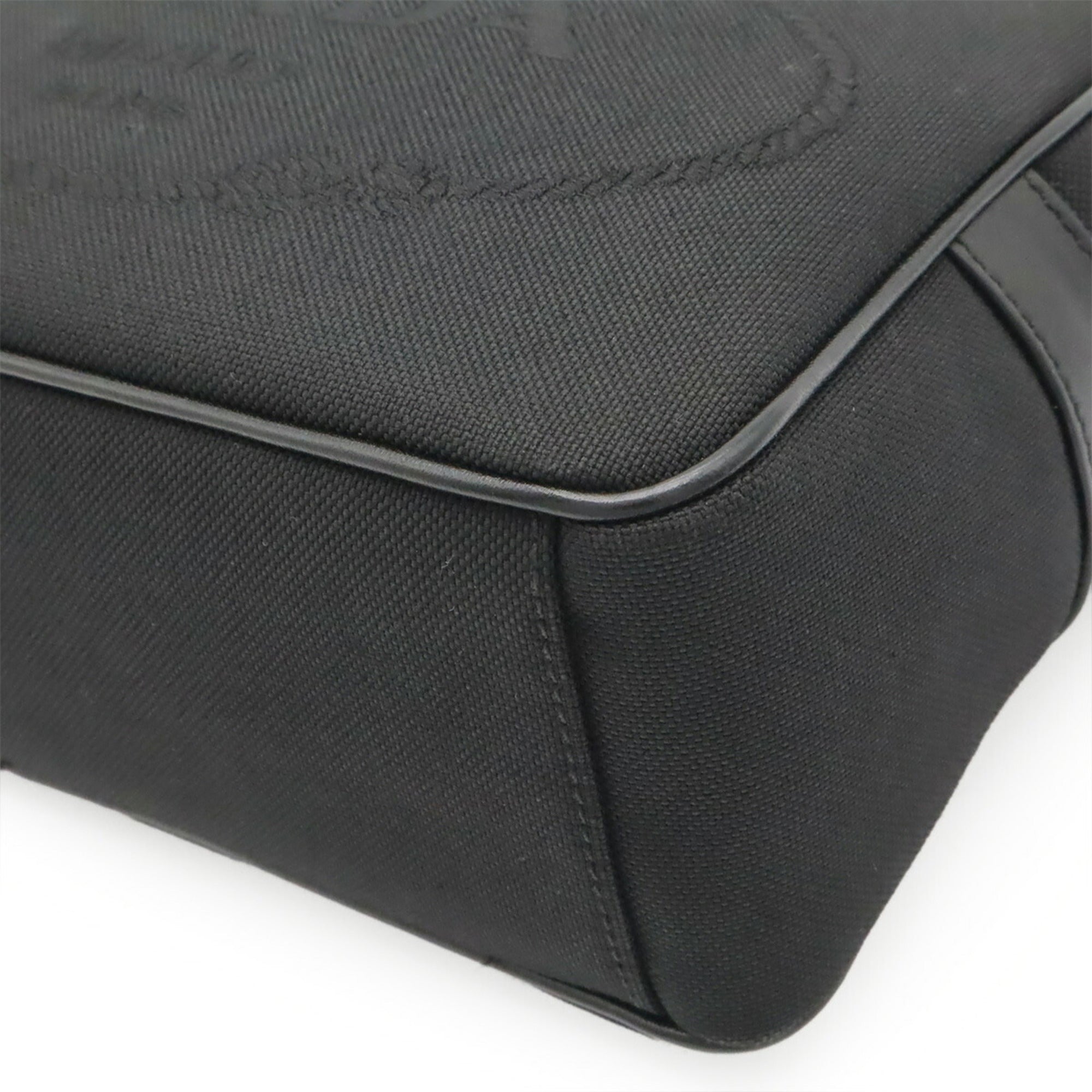 Prada Black Nero Canvas Leather Shoulder Bag (Pre-Owned)