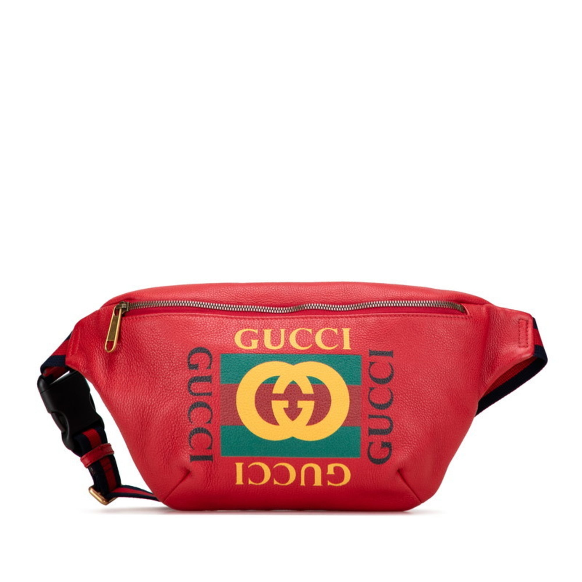 Gucci Sherry Line Red Color Leather Fanny Pack (Pre-Owned)