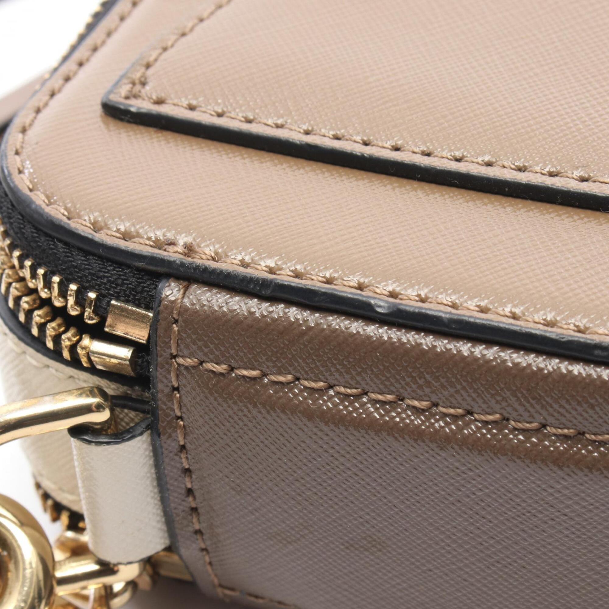 Marc Jacobs Gray Ivory Leather Handbag Shoulder Bag (Pre-Owned)
