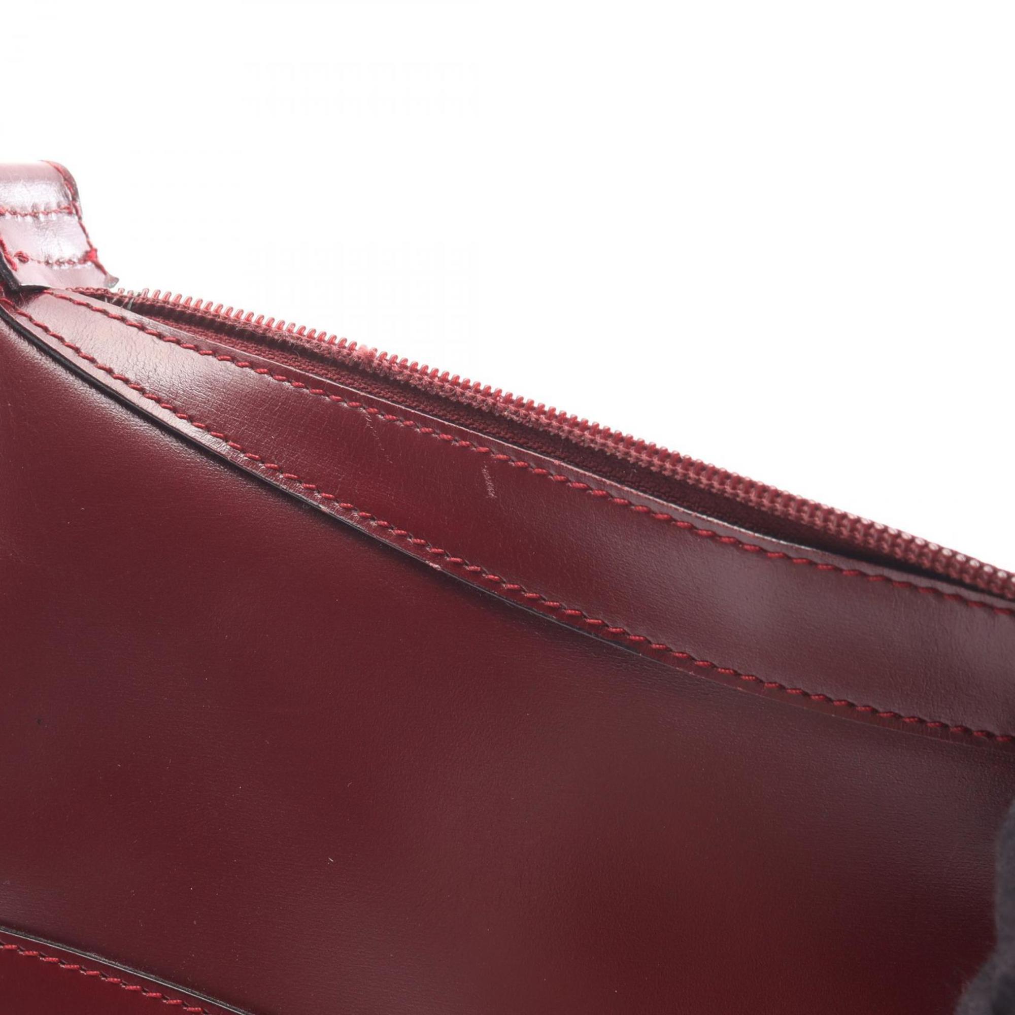 Yves Saint Laurent Bordeaux Leather Handbag Shoulder Bag (Pre-Owned)