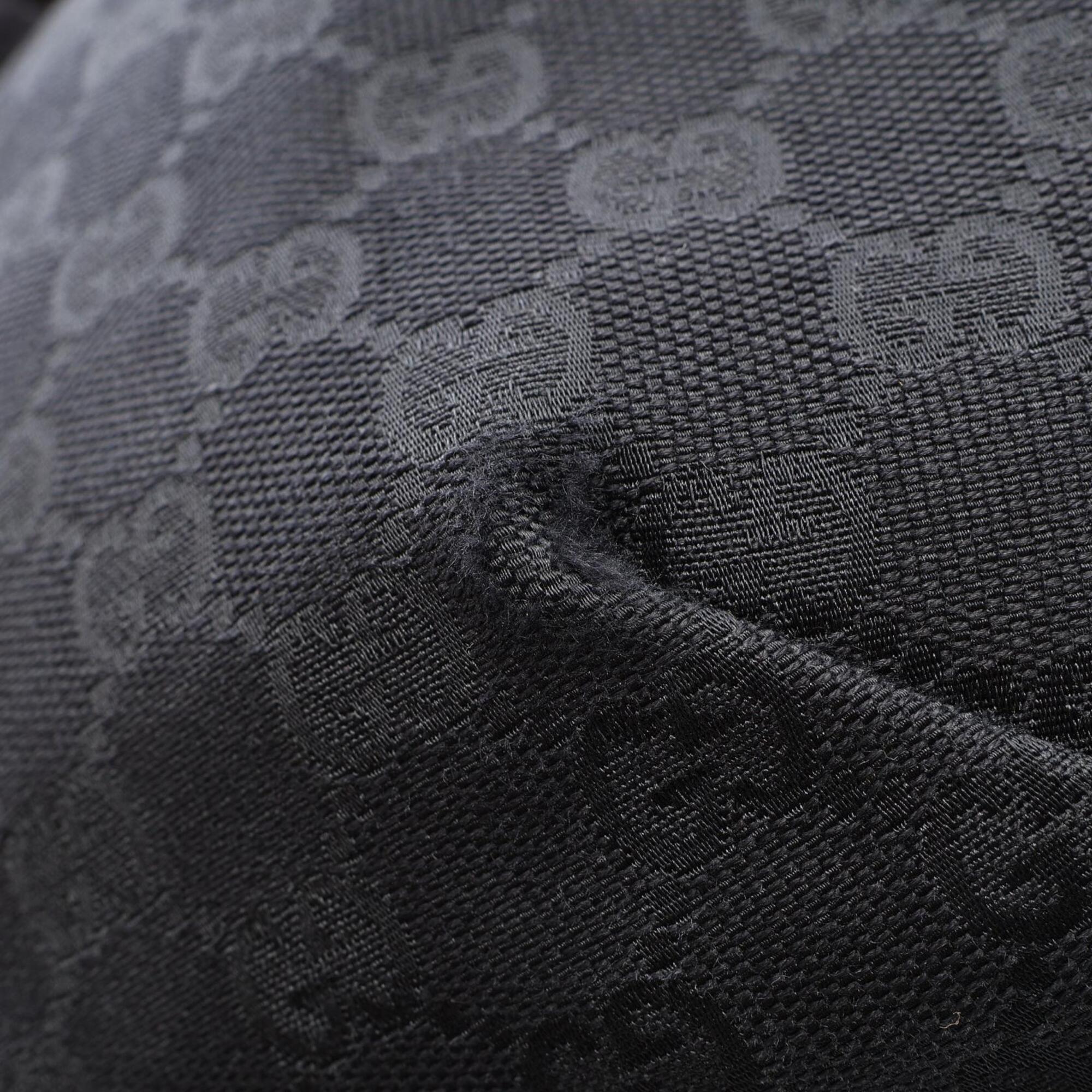 Gucci Gg Canvas Black Gg Canvas Leather Handbag Shoulder Bag (Pre-Owned)