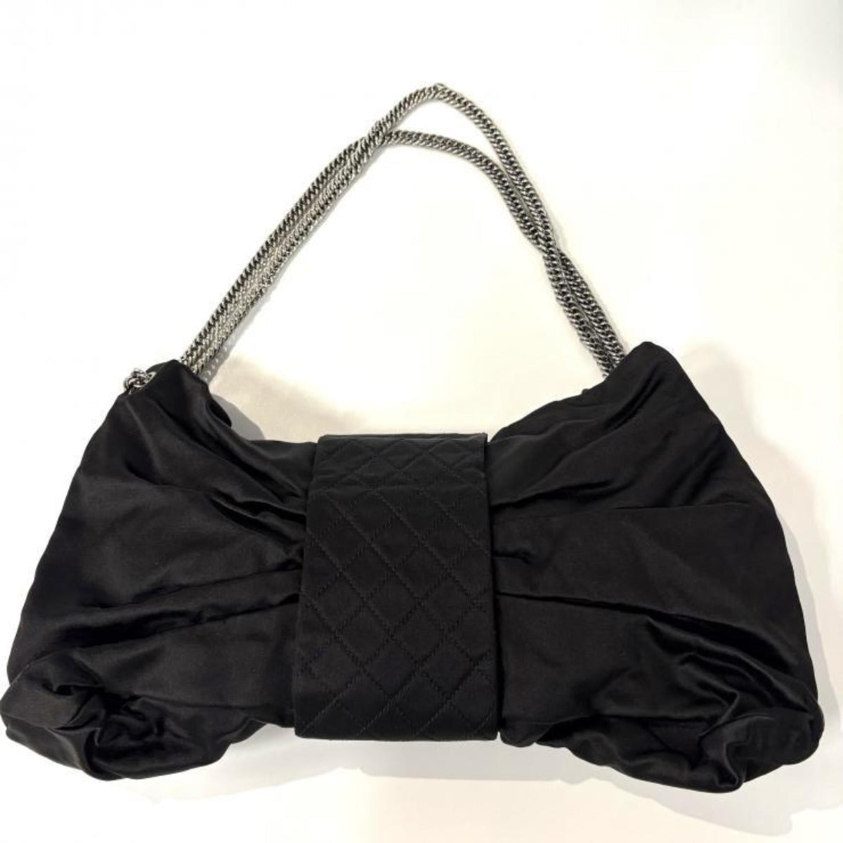 Chanel Black Satin Handbag (Pre-Owned)
