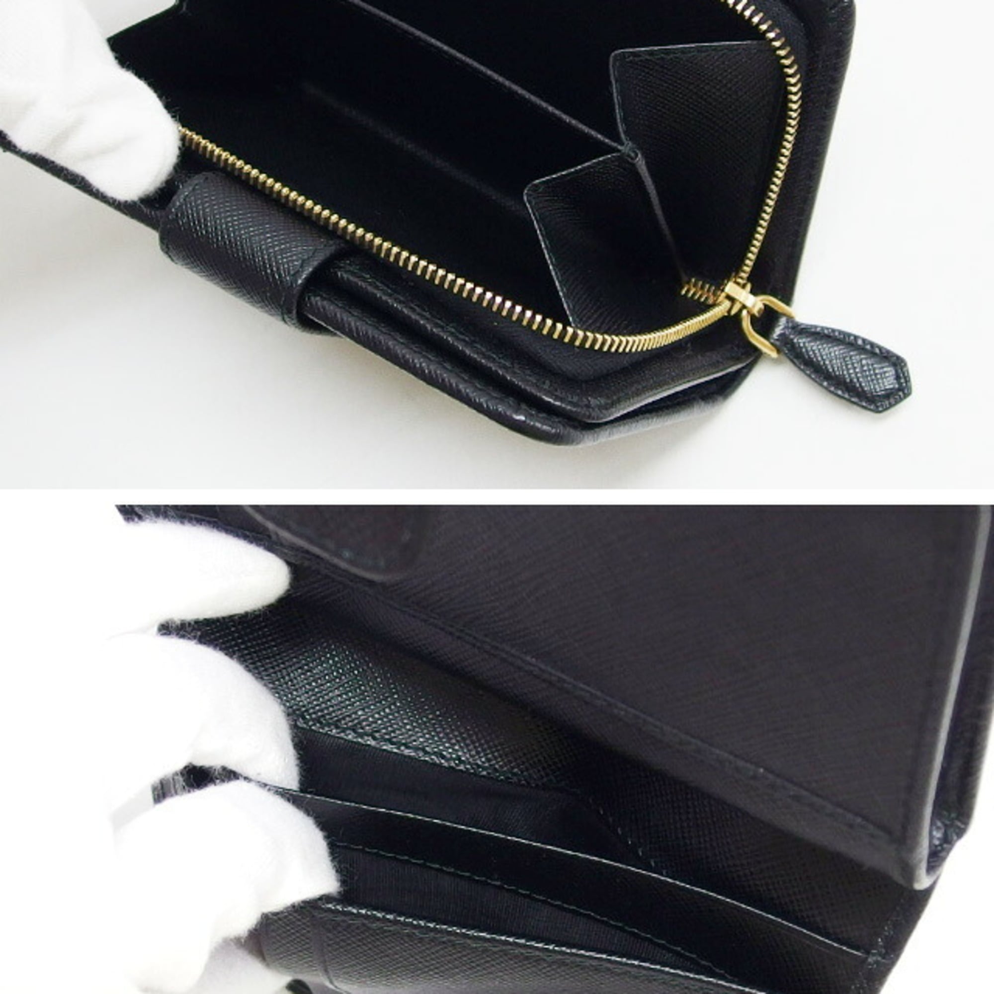 Prada Saffiano Black Nero Leather Wallet (Bi-Fold) (Pre-Owned)