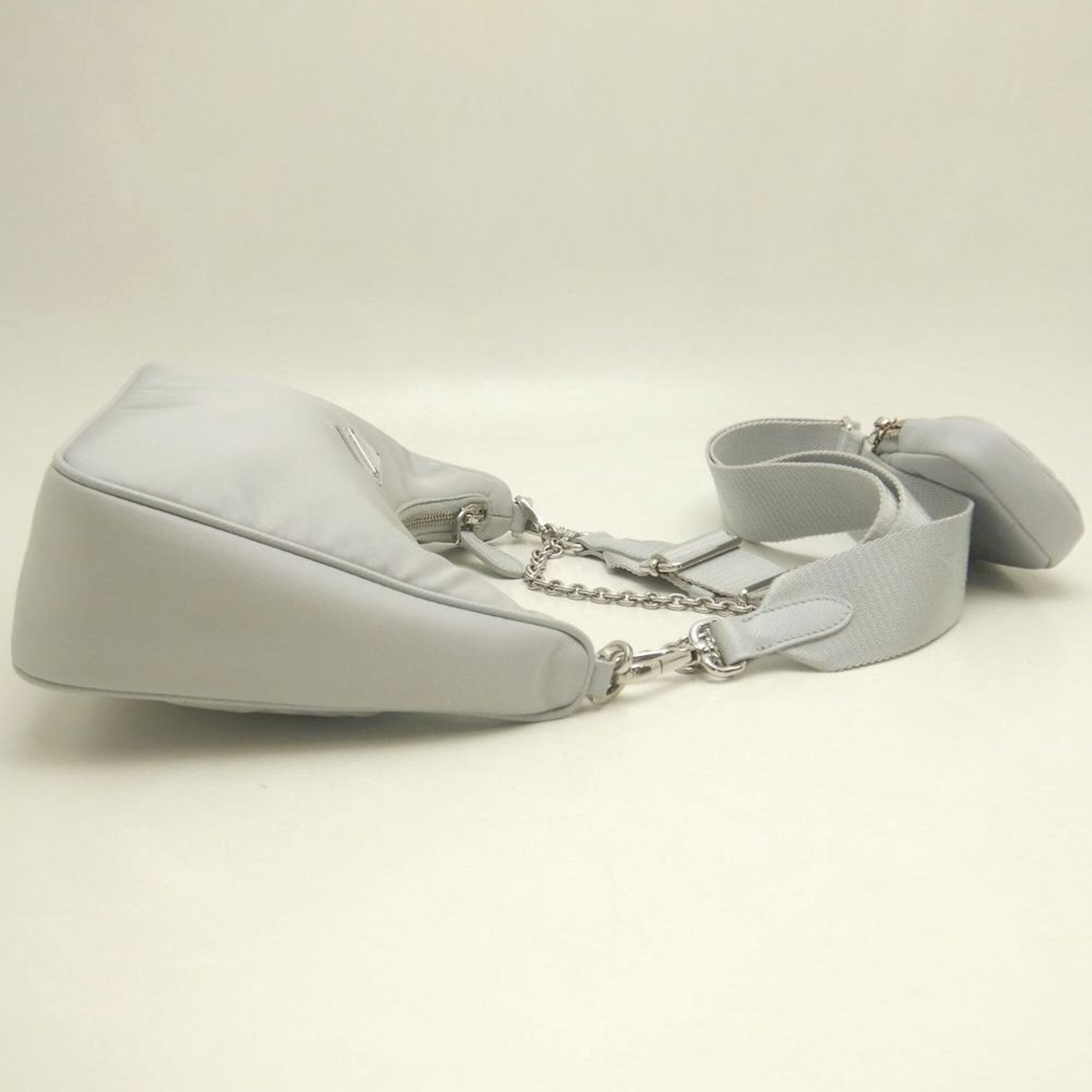 Prada Silver Nylon Shoulder Bag (Pre-Owned)