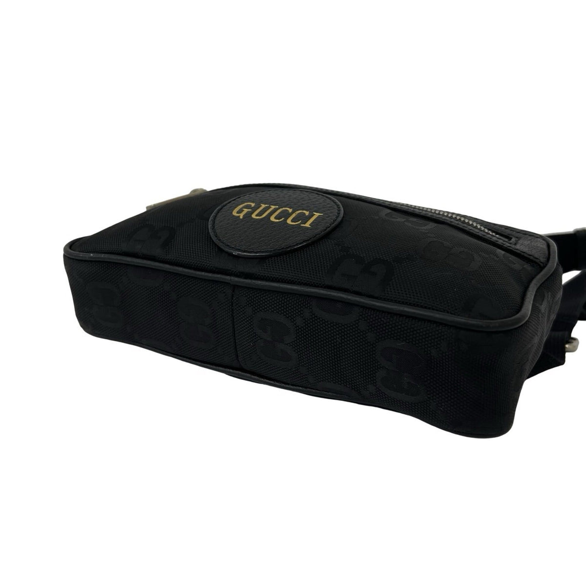 Gucci Black Nylon Leather Pochette Shoulder Bag Sling Bag (Pre-Owned)