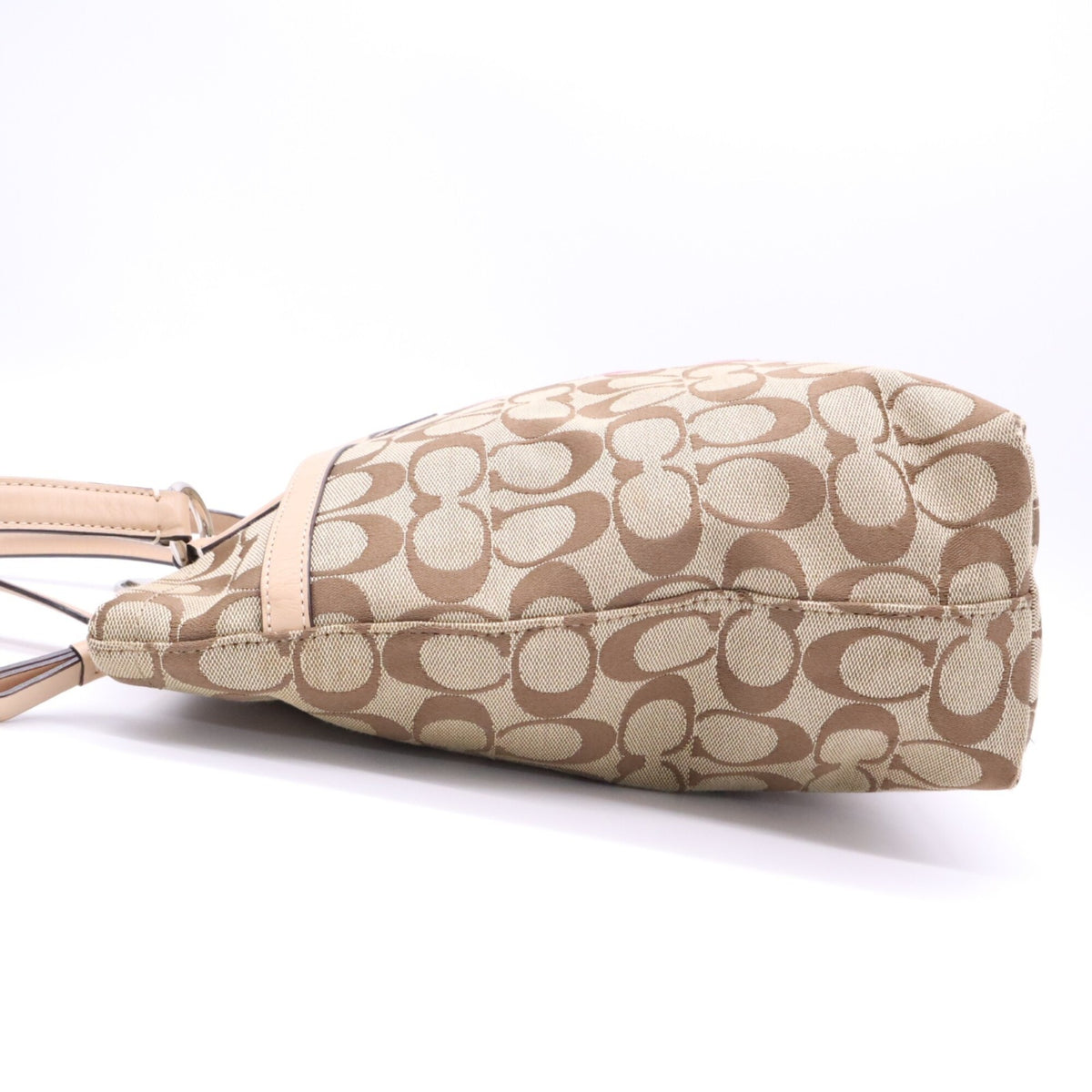 Coach Brown Pink Signature Line Tote Bag (Pre-Owned)