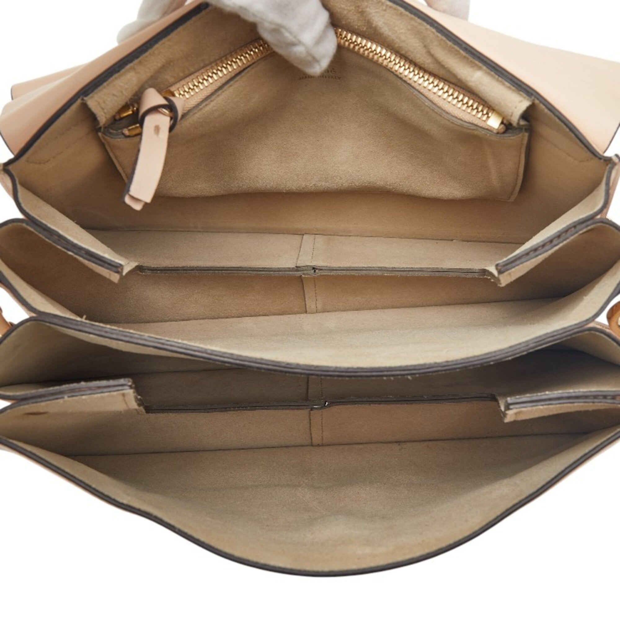 Chloé Beige Pink Leather Suede Shoulder Bag (Pre-Owned)