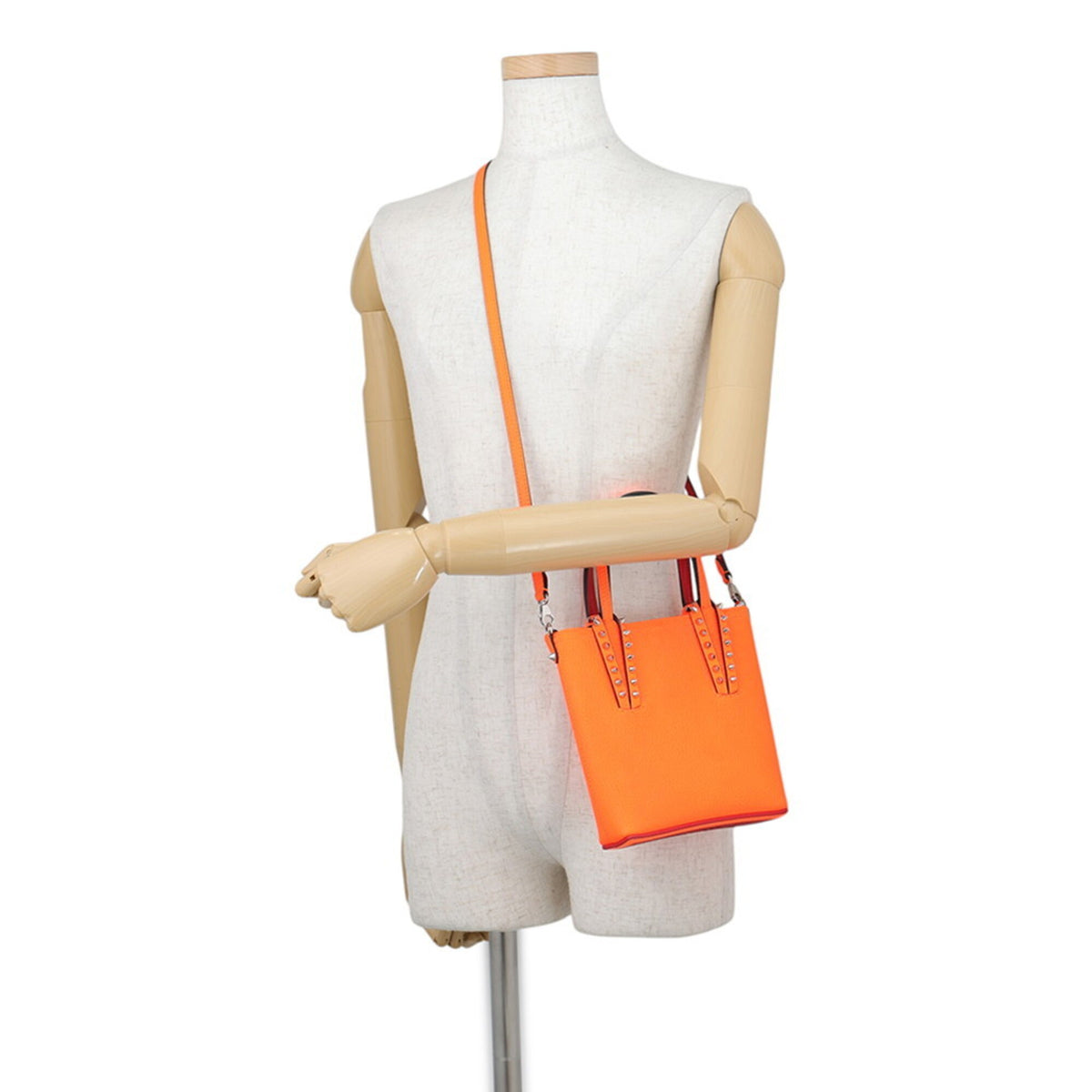Christian Louboutin Neon Orange Leather Handbag (Pre-Owned)
