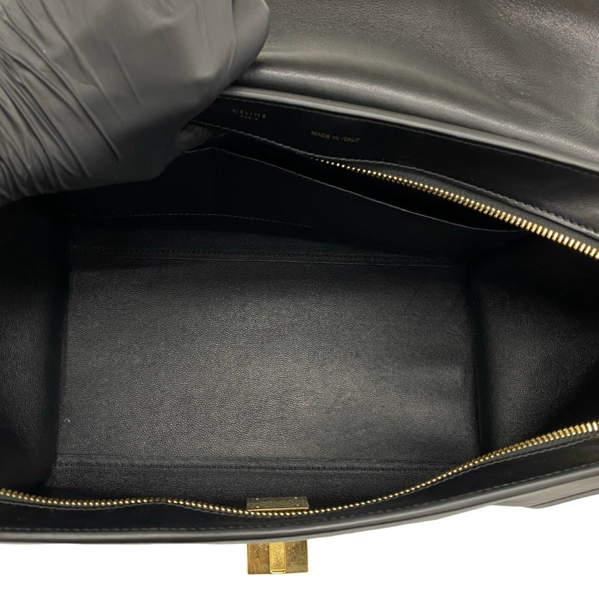 Celine Black Blue Ivory Leather Handbag Shoulder Bag (Pre-Owned)