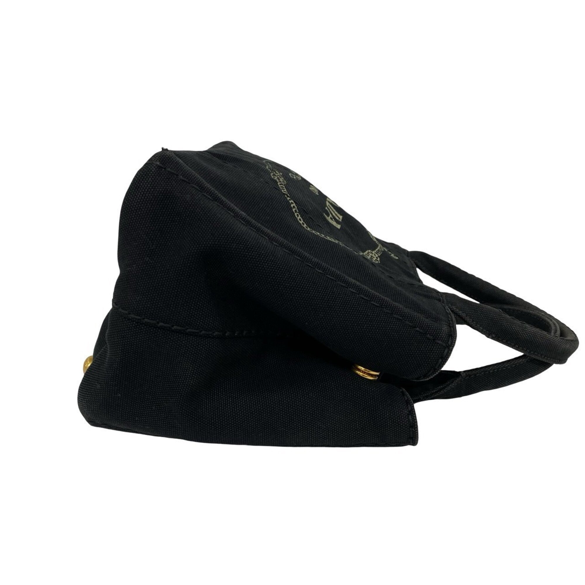 Prada Black Canvas Shoulder Bag Tote Bag (Pre-Owned)