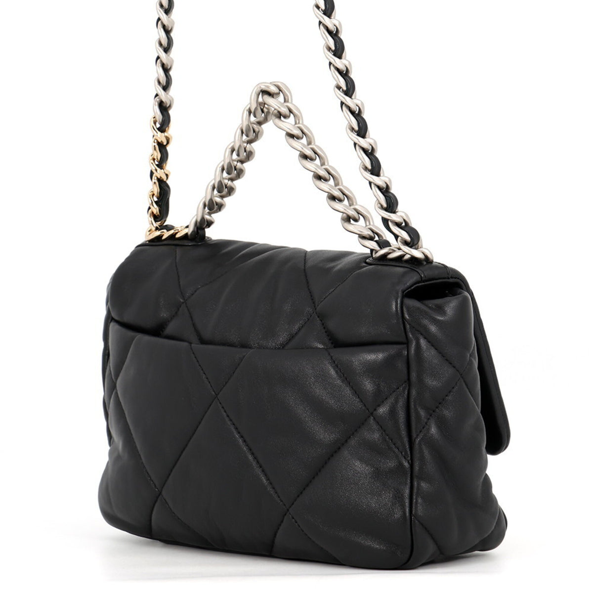 Chanel Black Leather Handbag Shoulder Bag (Pre-Owned)