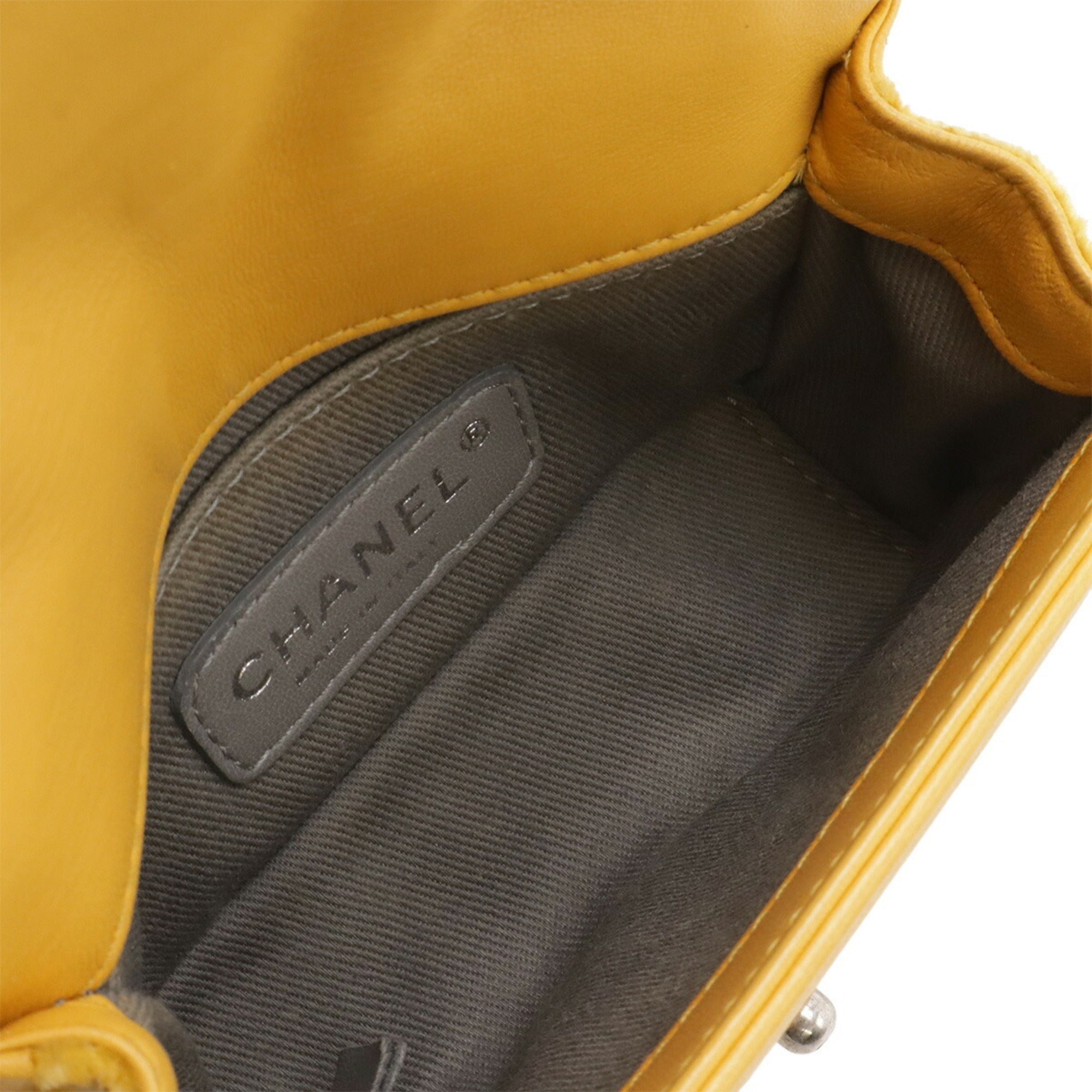 Chanel Matelasse Yellow Velvet Pochette Shoulder Bag (Pre-Owned)