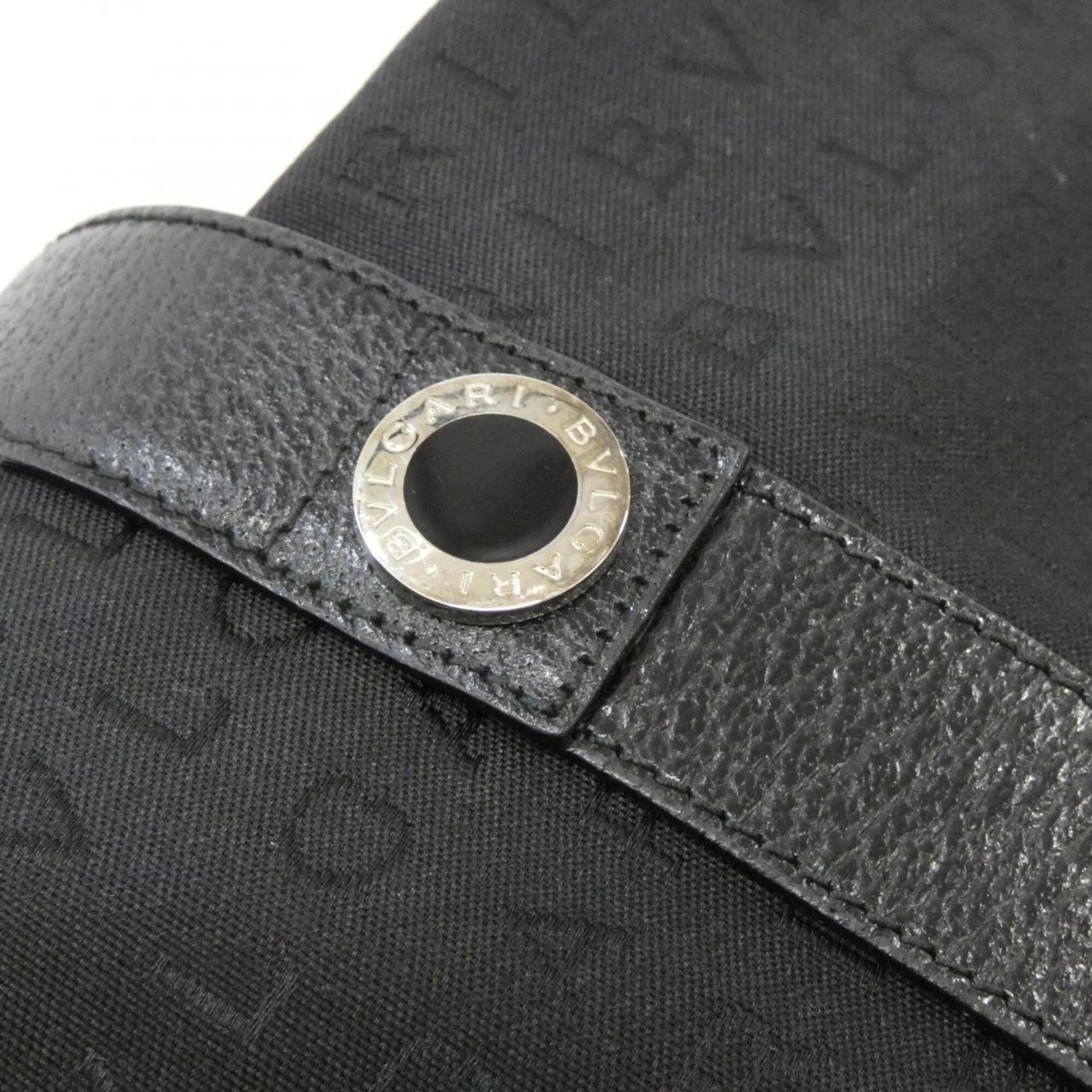 Bvlgari Black Canvas Leather Handbag (Pre-Owned)