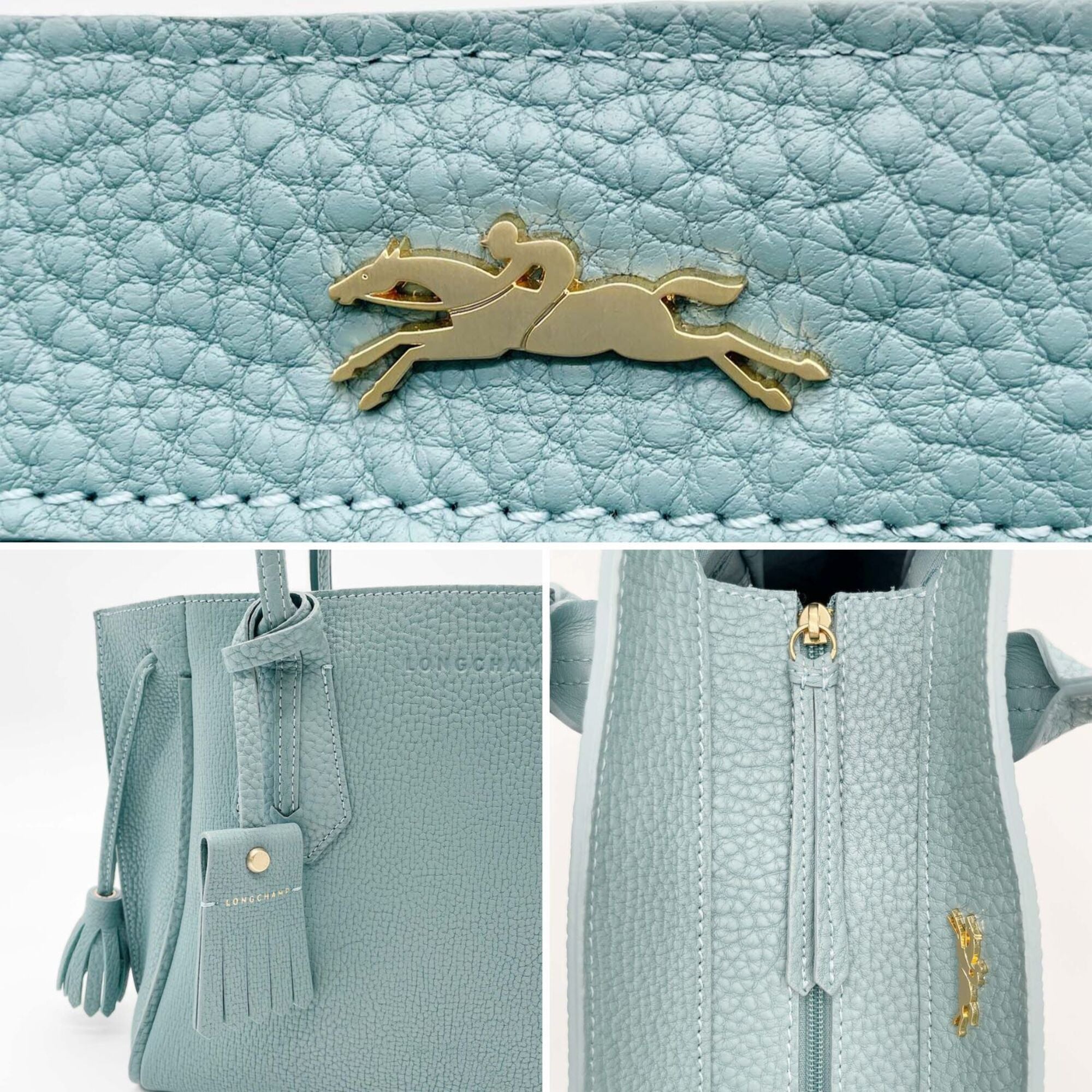 Longchamp Blue Leather Handbag (Pre-Owned)