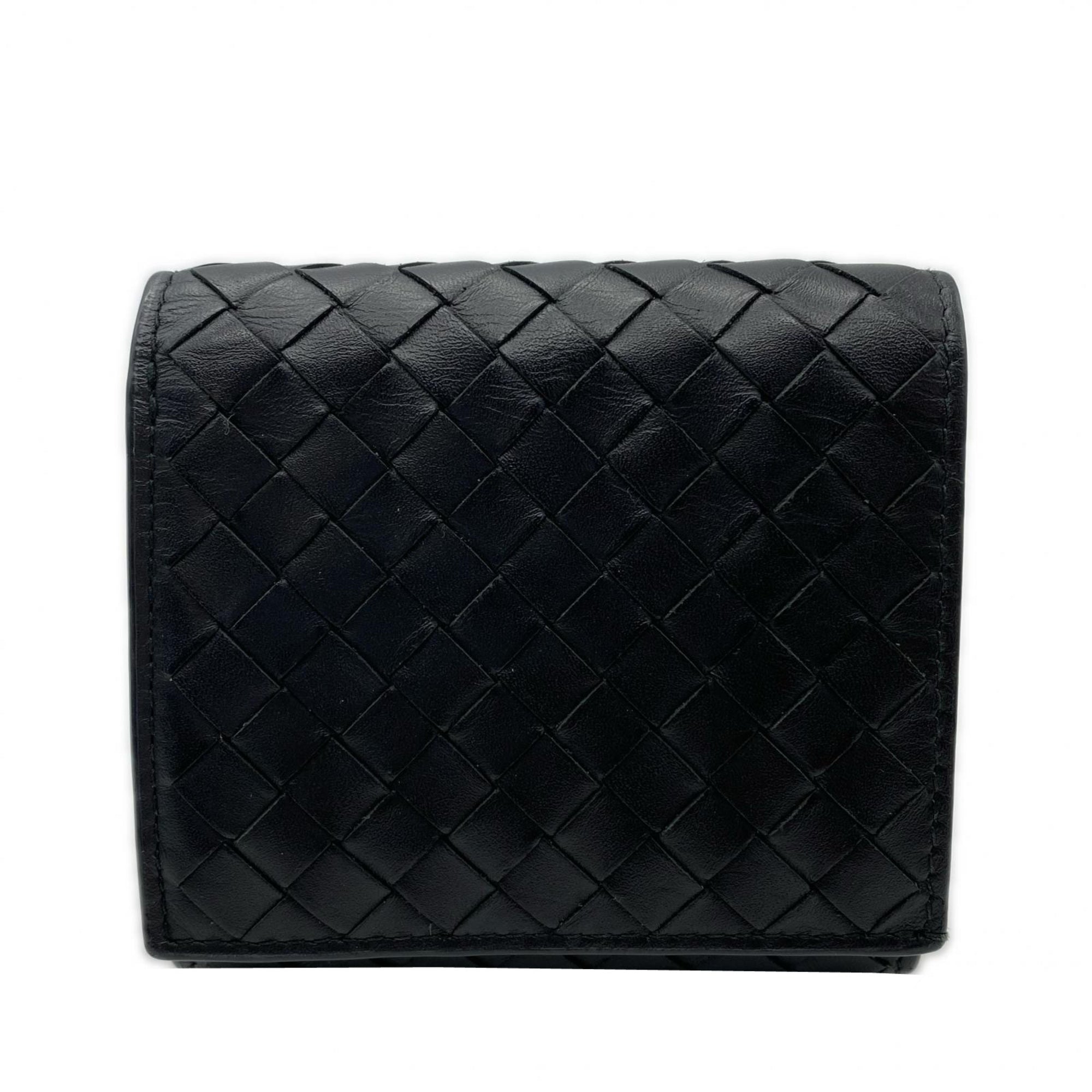 Bottega Veneta Intrecciato Black Leather Wallet (Bi-Fold) (Pre-Owned)