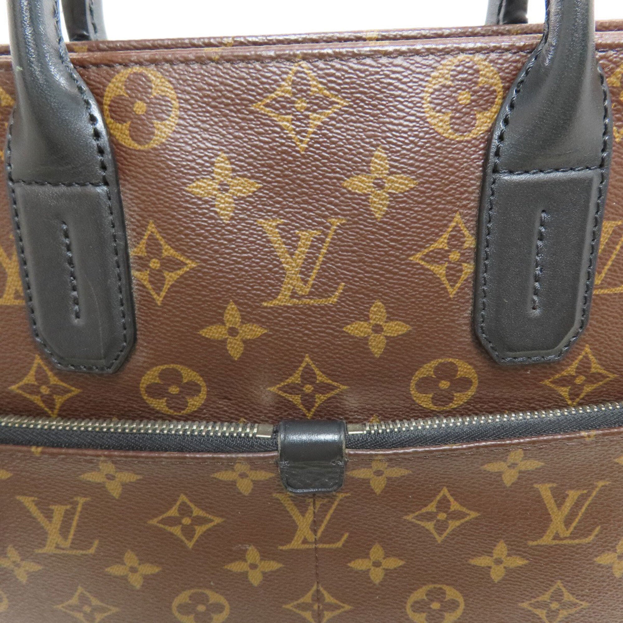 Louis Vuitton Monogram Macassar Black Brown Monogram Briefcase (Pre-Owned)