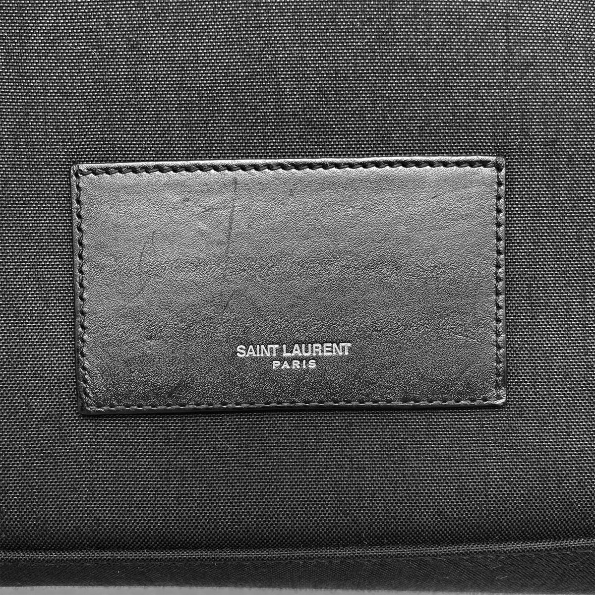 Yves Saint Laurent Black Canvas Leather Backpack (Pre-Owned)