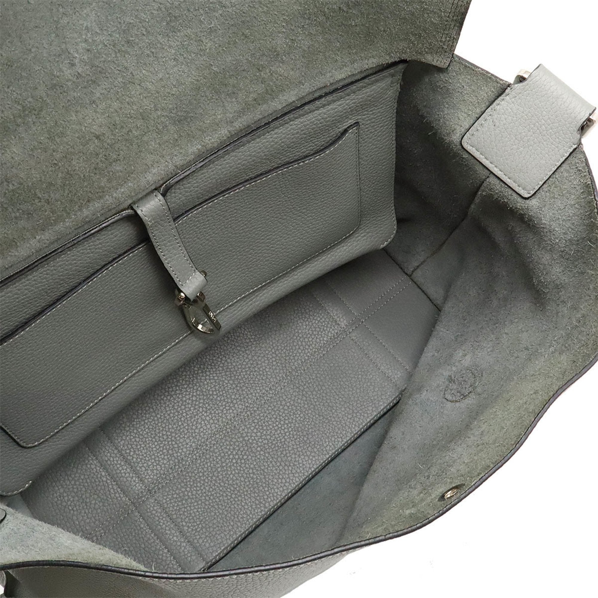 Loewe Light Gray Leather Shoulder Bag (Pre-Owned)