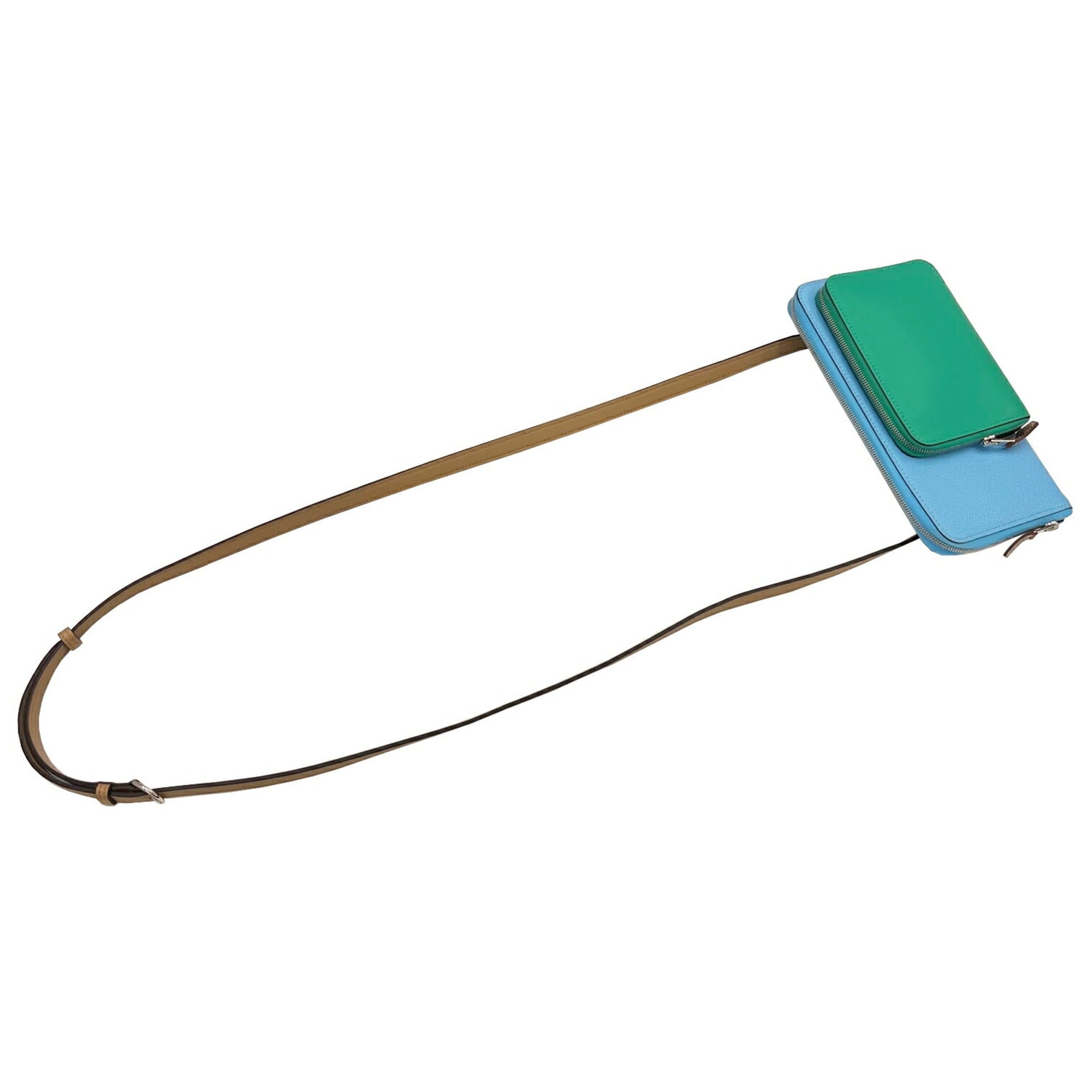 Hermes Celeste Mint Green Epsom Leather Swift Leather Fanny Pack Shoulder Bag (Pre-Owned)