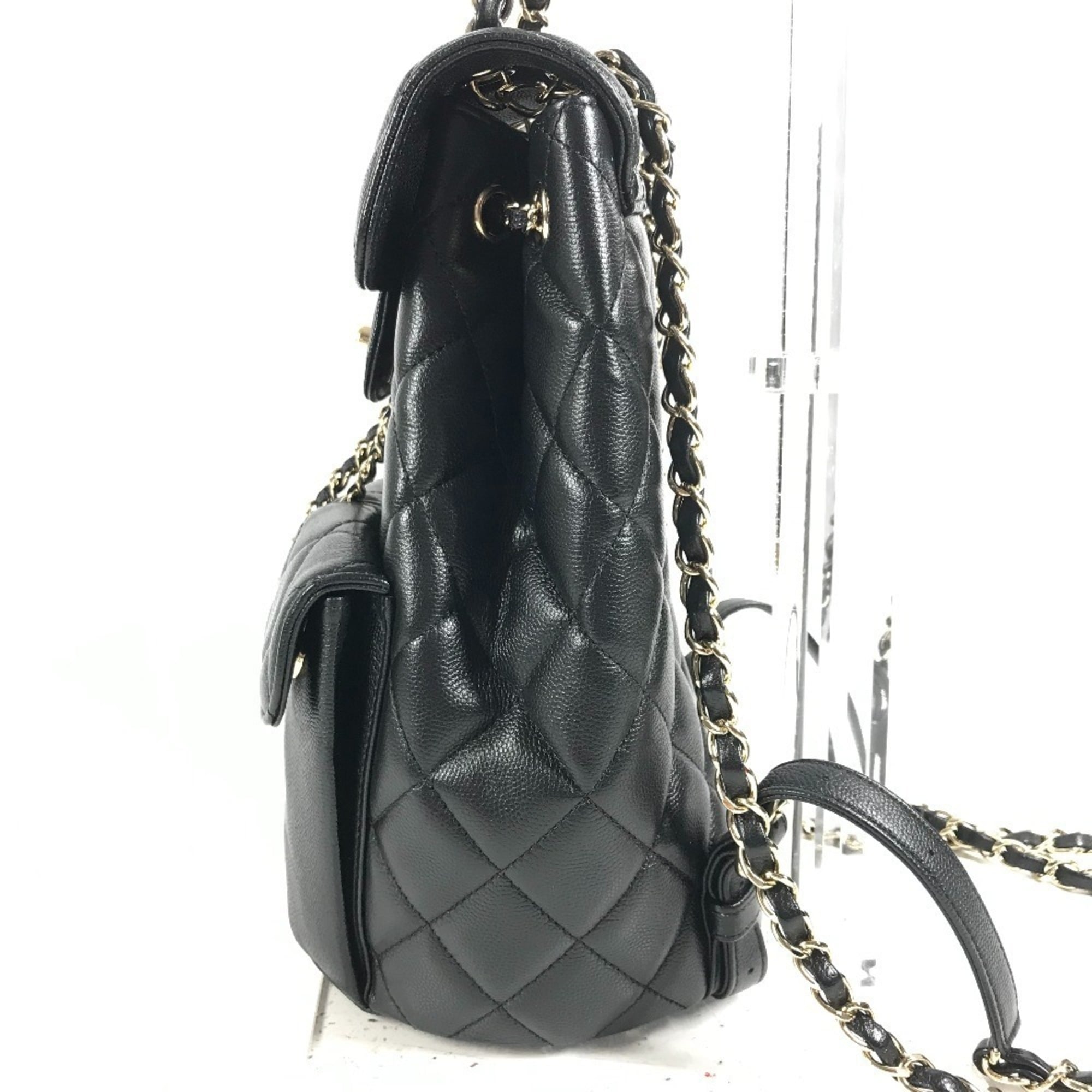 Chanel Black Grained Calfskin Backpack (Pre-Owned)