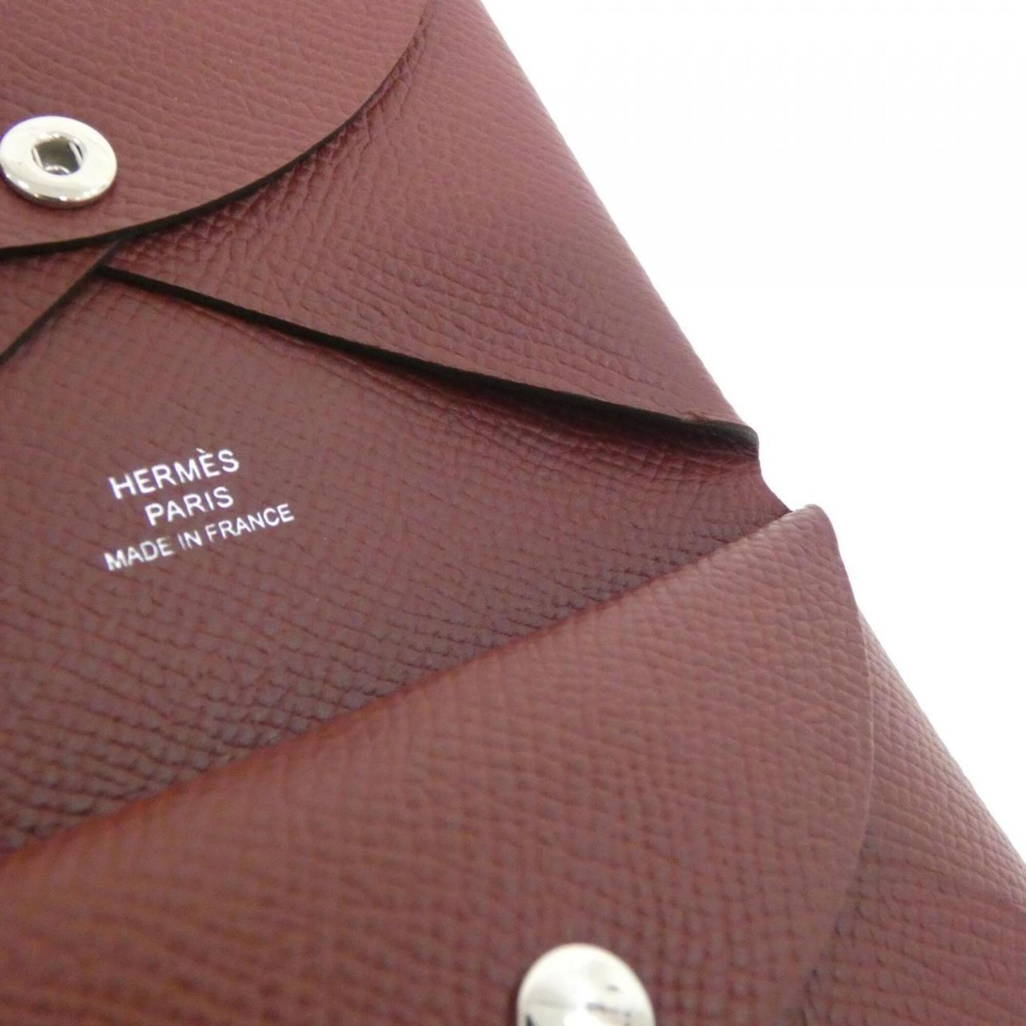 Hermes Rouge H Epsom Leather Coin Purse/Coin Case (Pre-Owned)