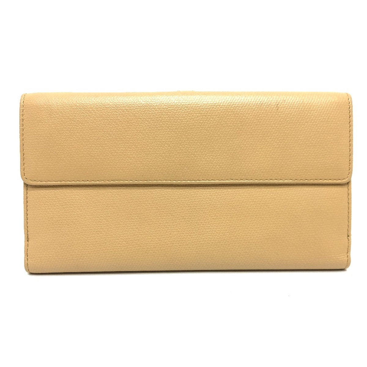 Chanel Beige Leather Long Wallet (Bi-Fold) (Pre-Owned)