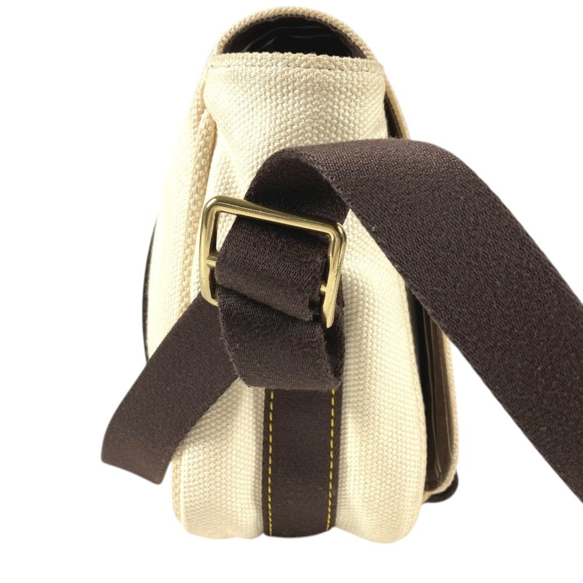Louis Vuitton Brown Ecru White Canvas Shoulder Bag (Pre-Owned)