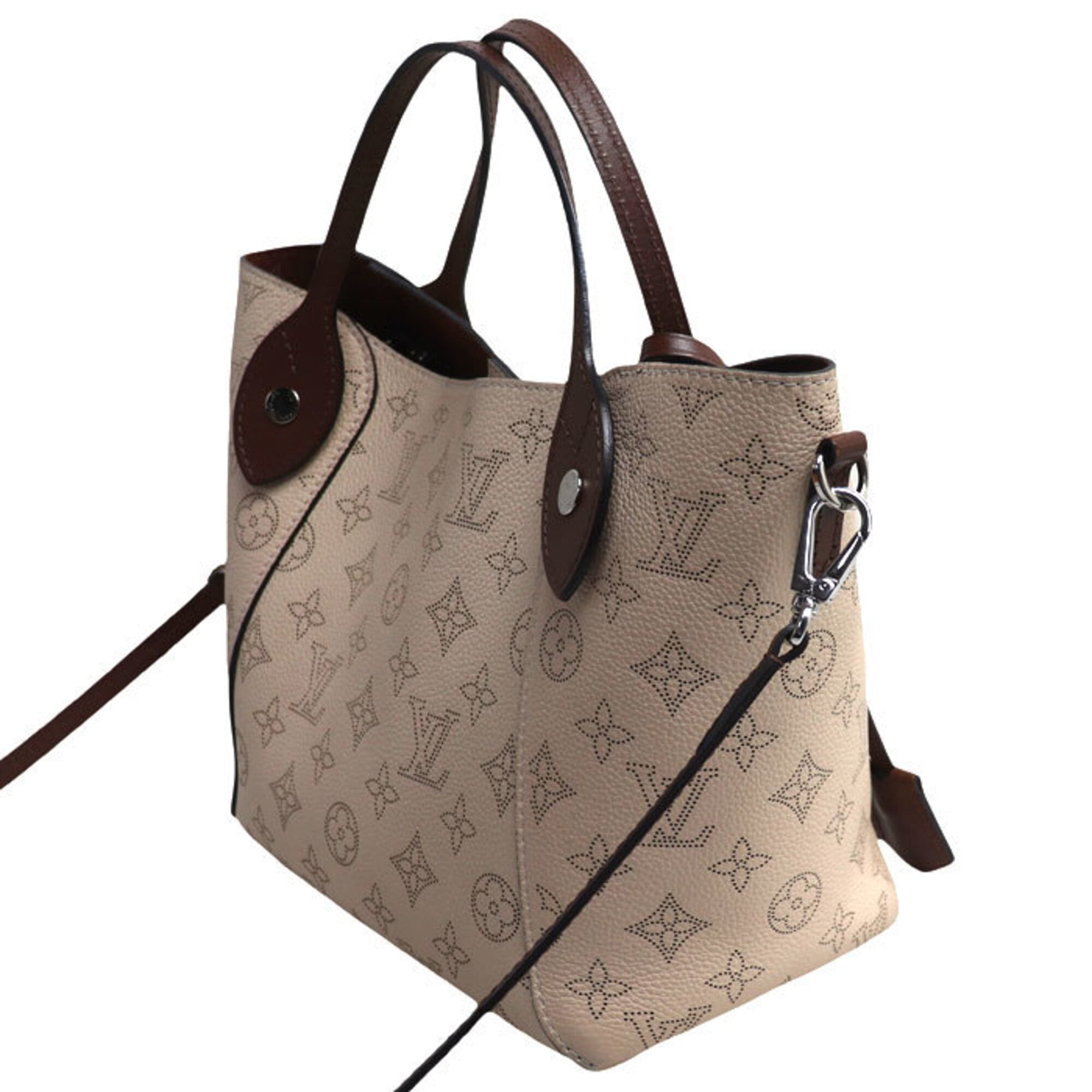 Louis Vuitton Beige Brown Mahina Leather Pouch Shoulder Bag (Pre-Owned)