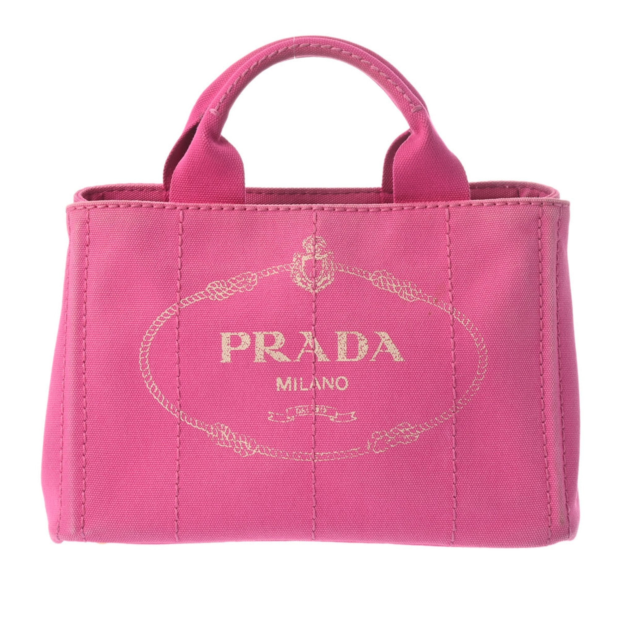 Prada Pink Canvas Handbag Shoulder Bag Tote Bag (Pre-Owned)