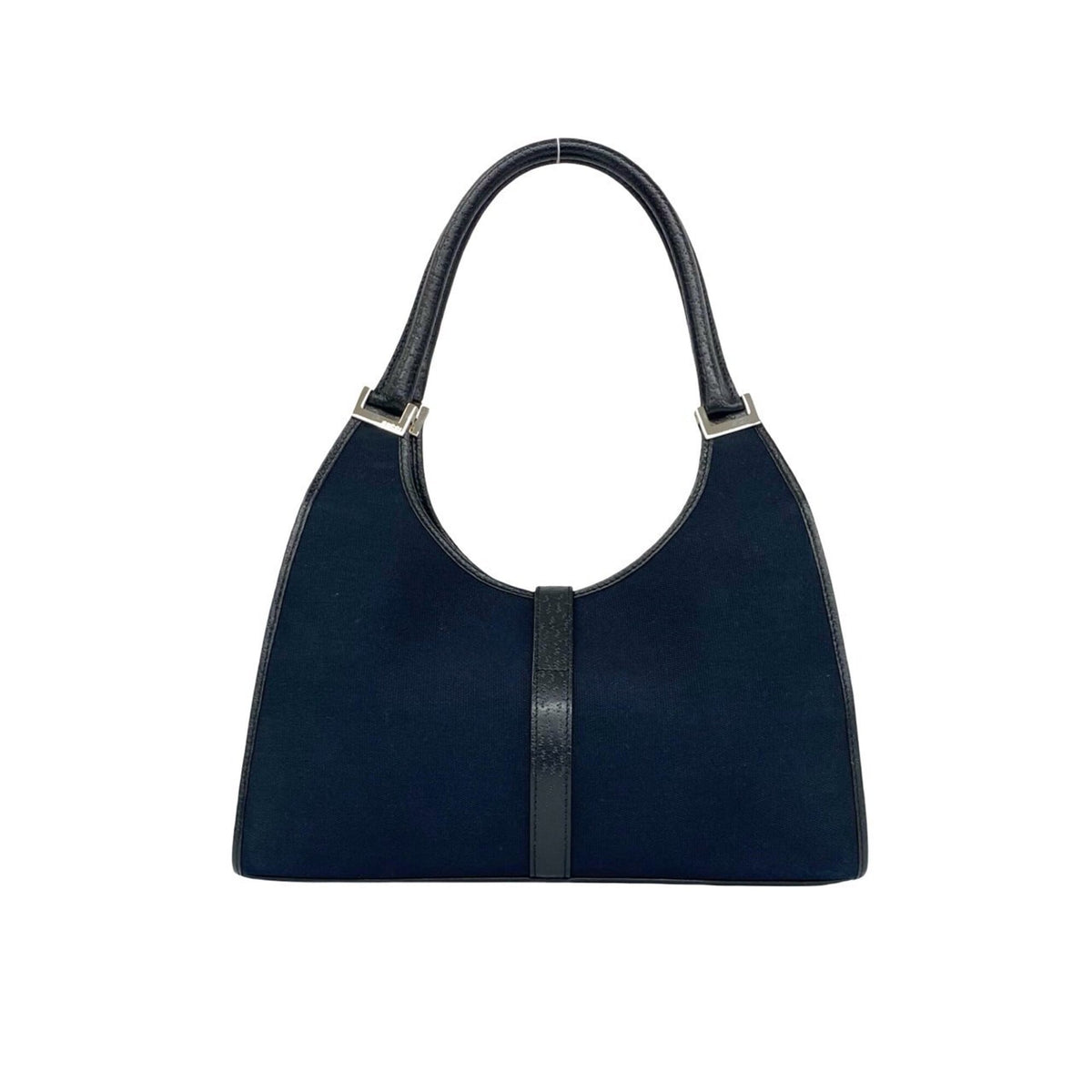 Gucci Black Canvas Leather Handbag Shoulder Bag Tote Bag (Pre-Owned)
