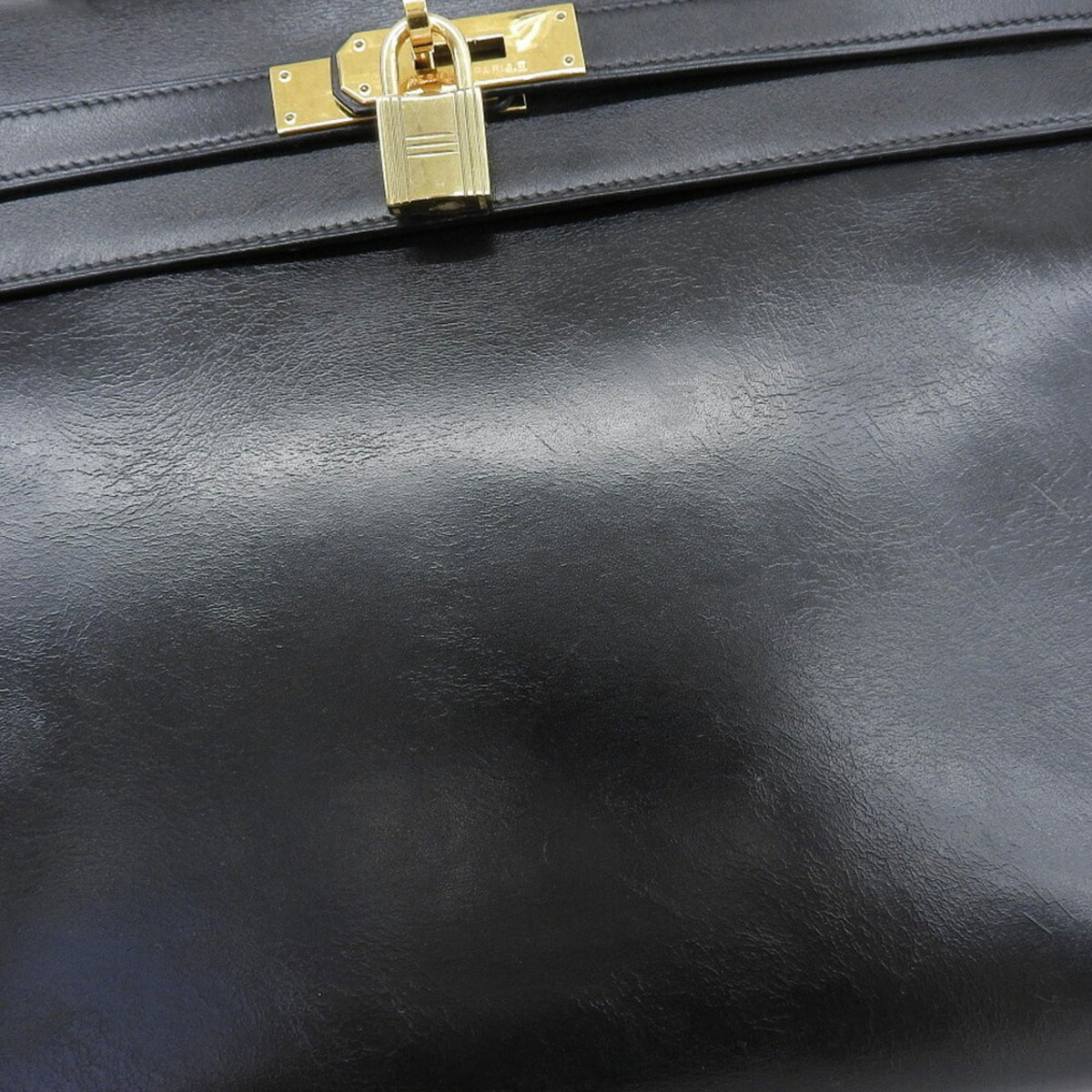 Hermes Black Box Calf Leather Handbag (Pre-Owned)