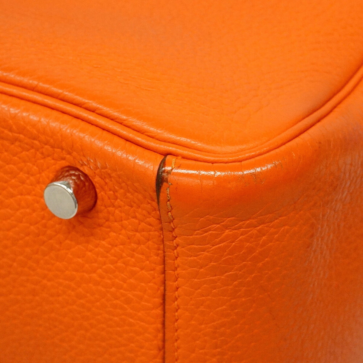 Hermes Orange Poppy Taurillon Clemence Leather Handbag (Pre-Owned)