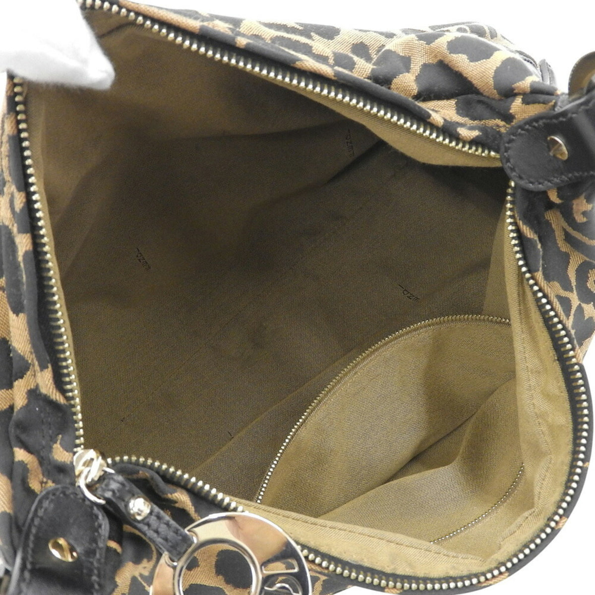 Fendi Black Brown Canvas Leather Shoulder Bag (Pre-Owned)